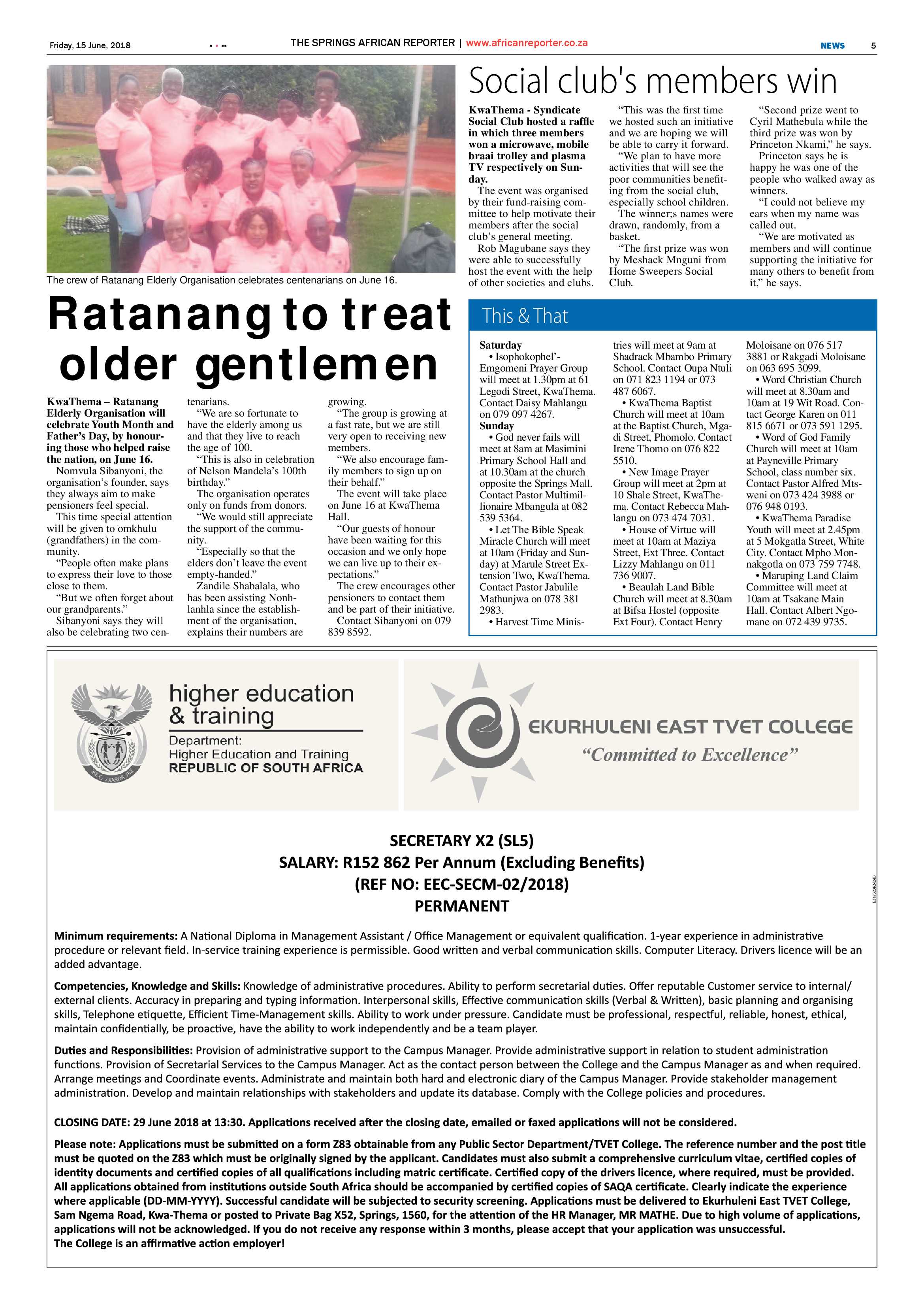 African Reporter 15 June 2018 page 5