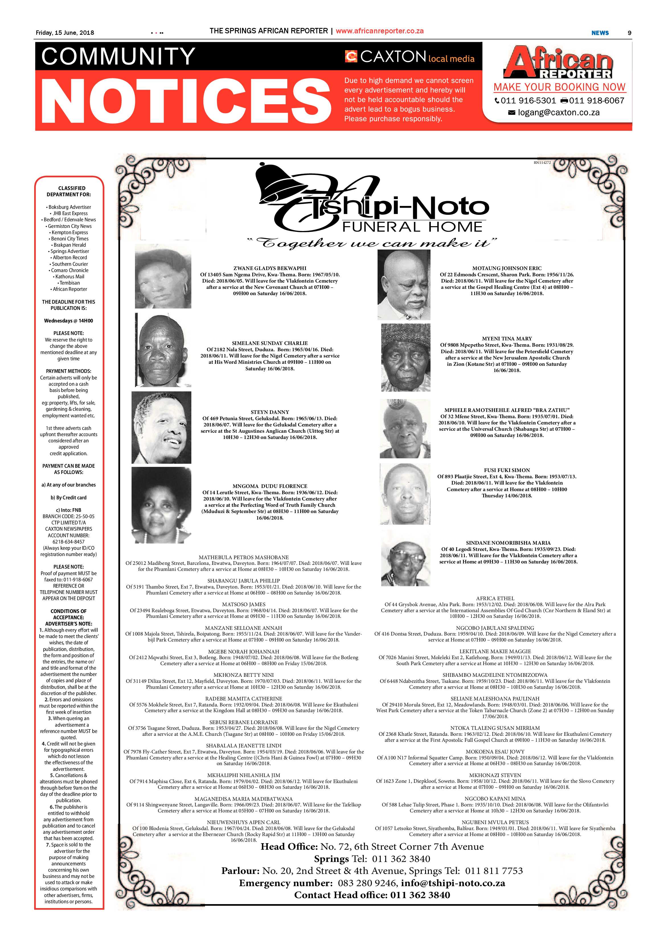 African Reporter 15 June 2018 page 9