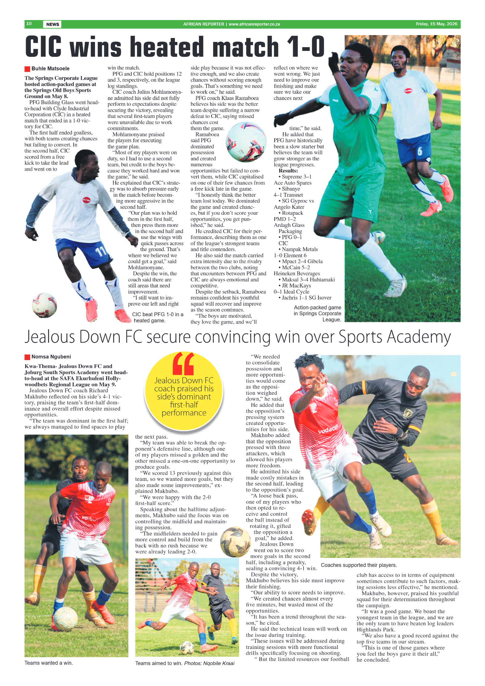 African Reporter 15 May 2026 page 10