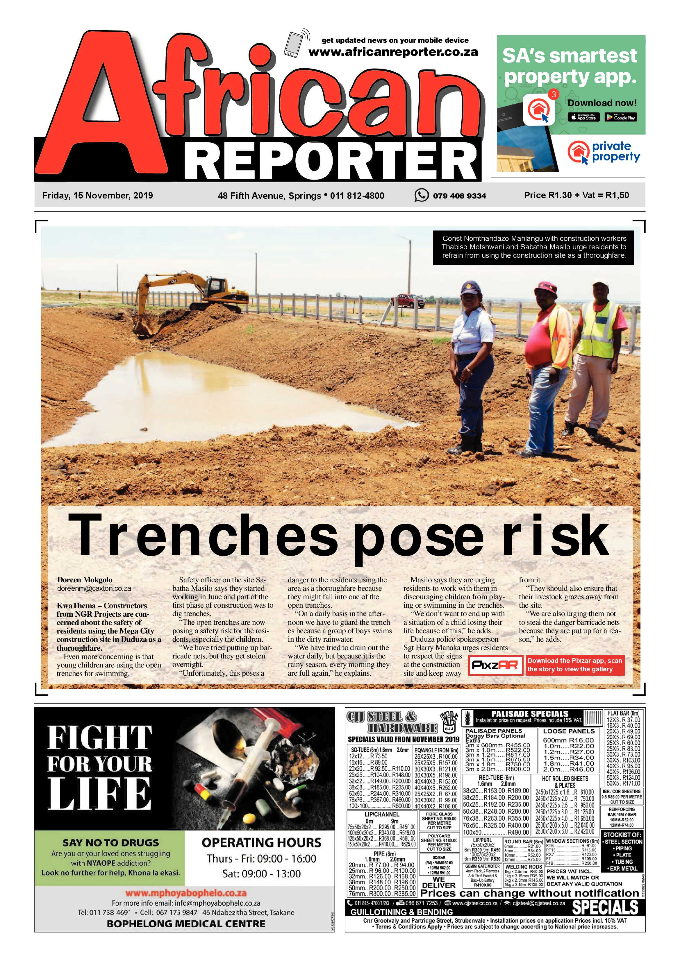 African Reporter 15 November 2019 page 1