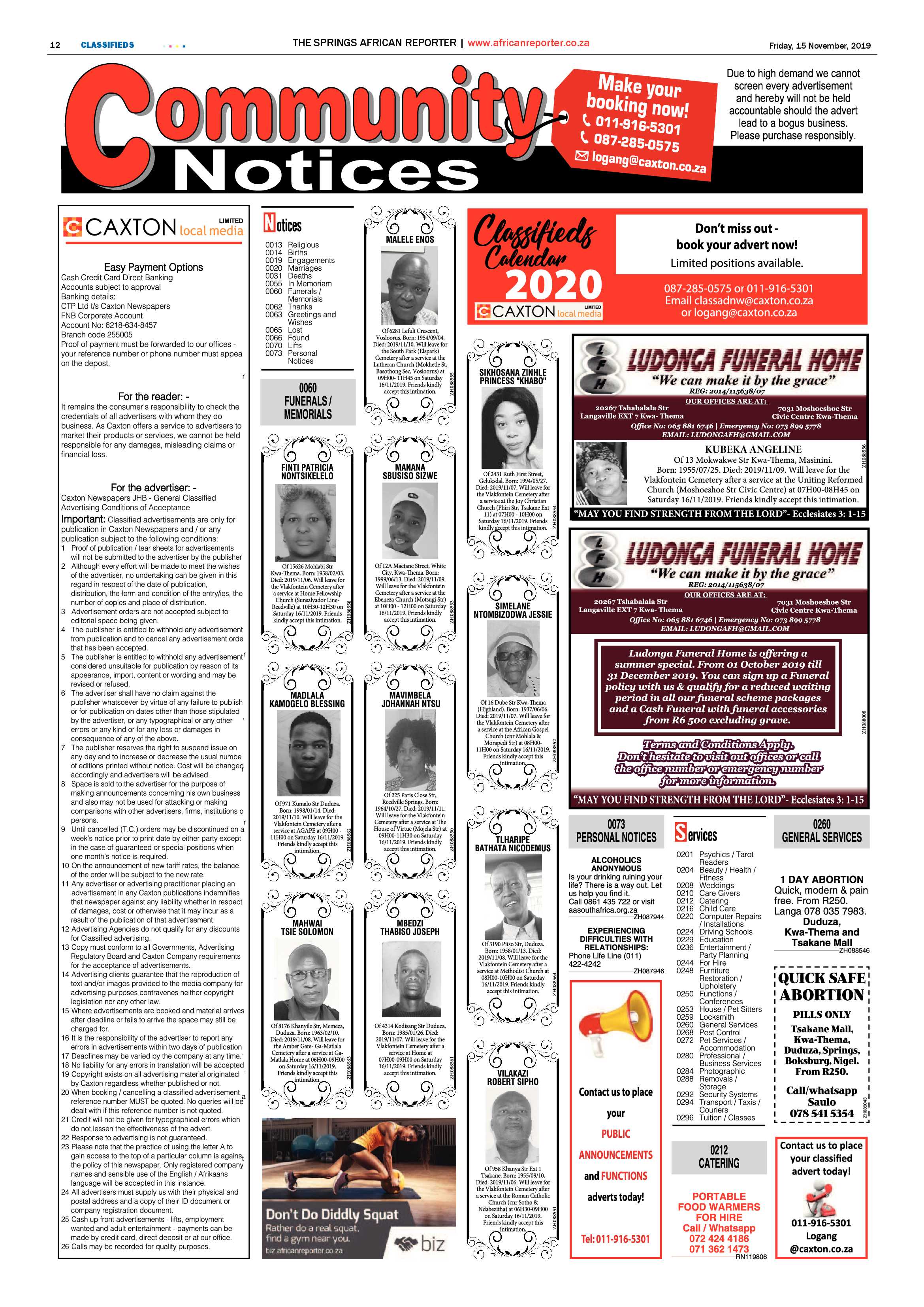 African Reporter 15 November 2019 page 12
