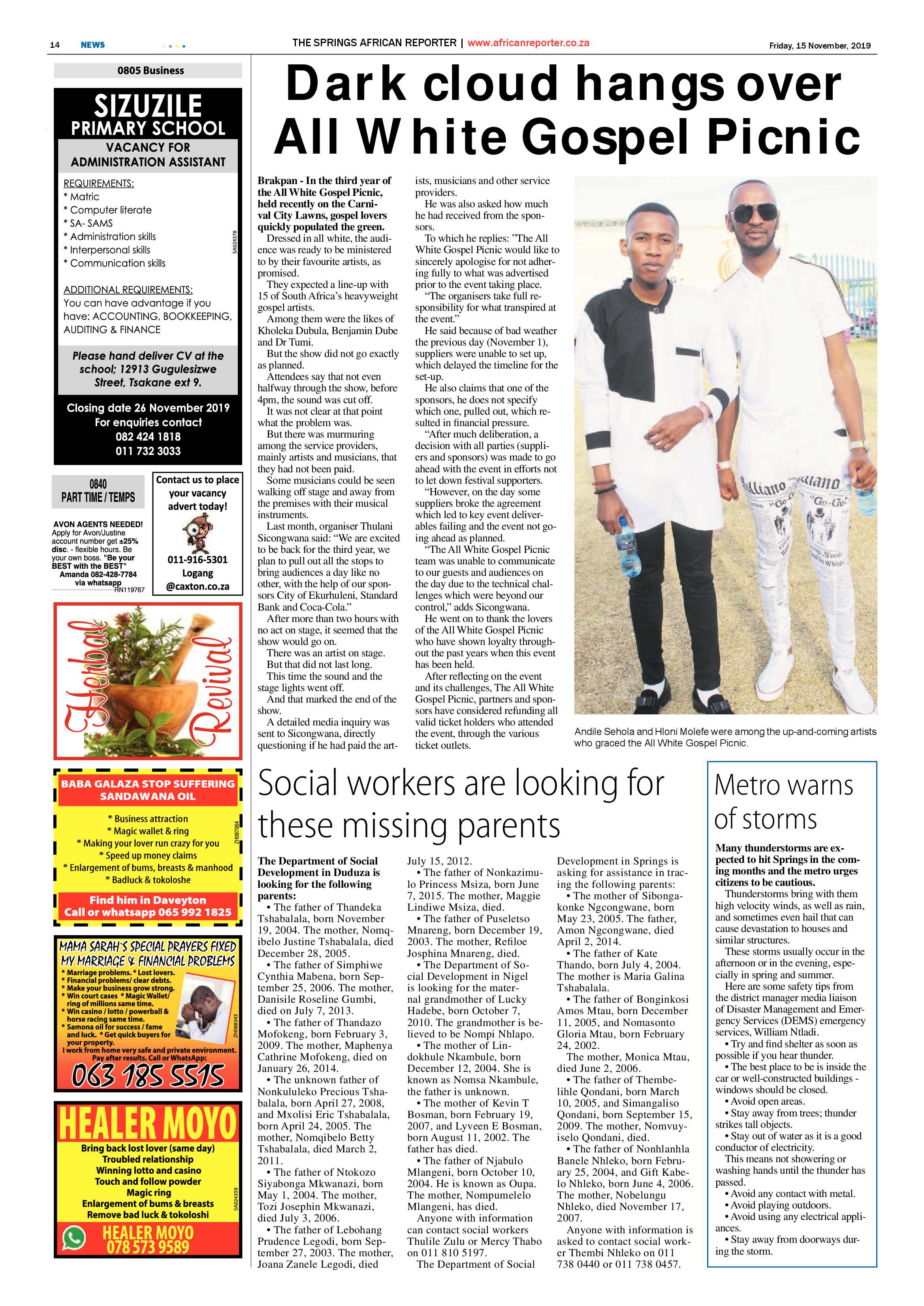African Reporter 15 November 2019 page 14