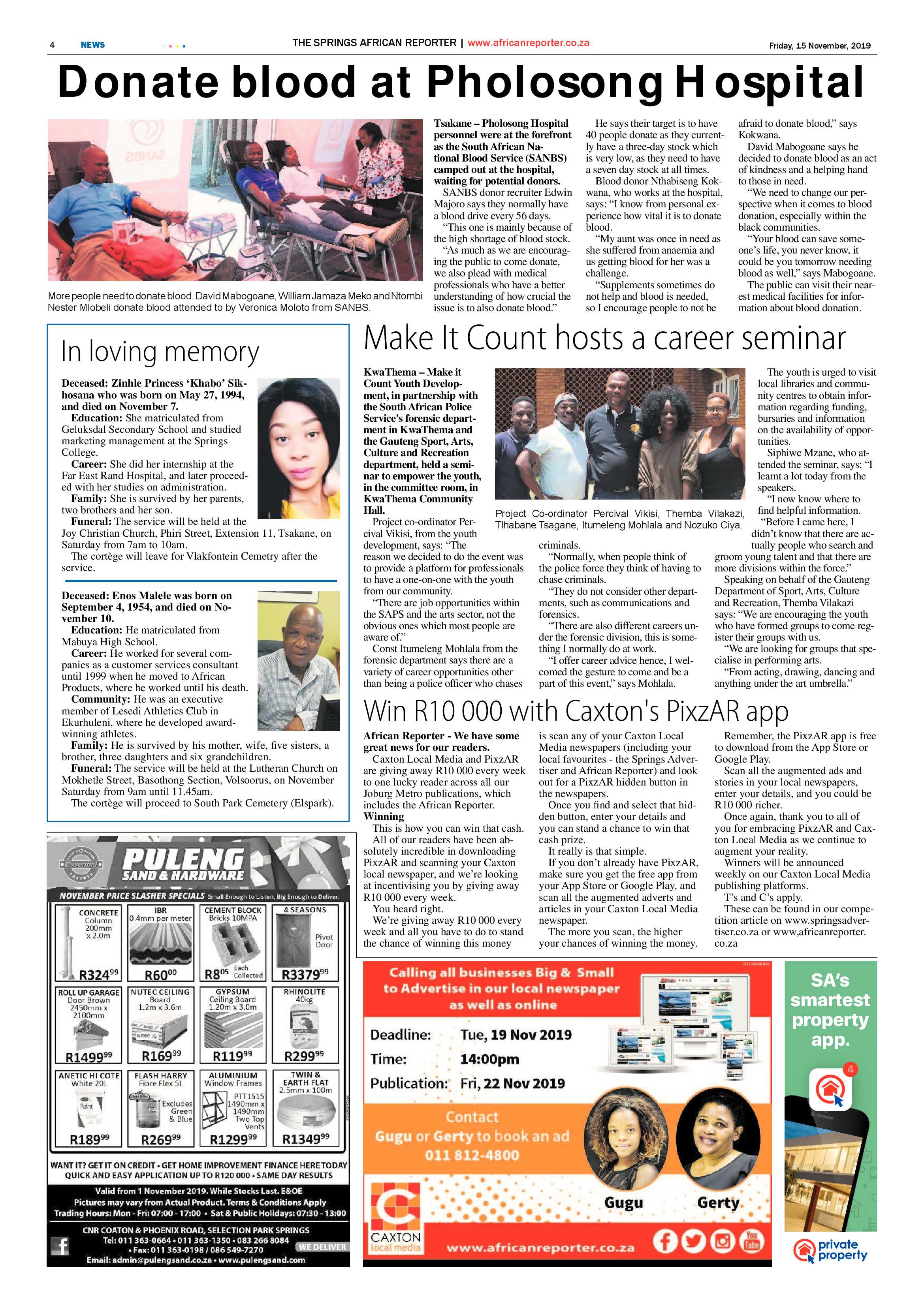 African Reporter 15 November 2019 page 4