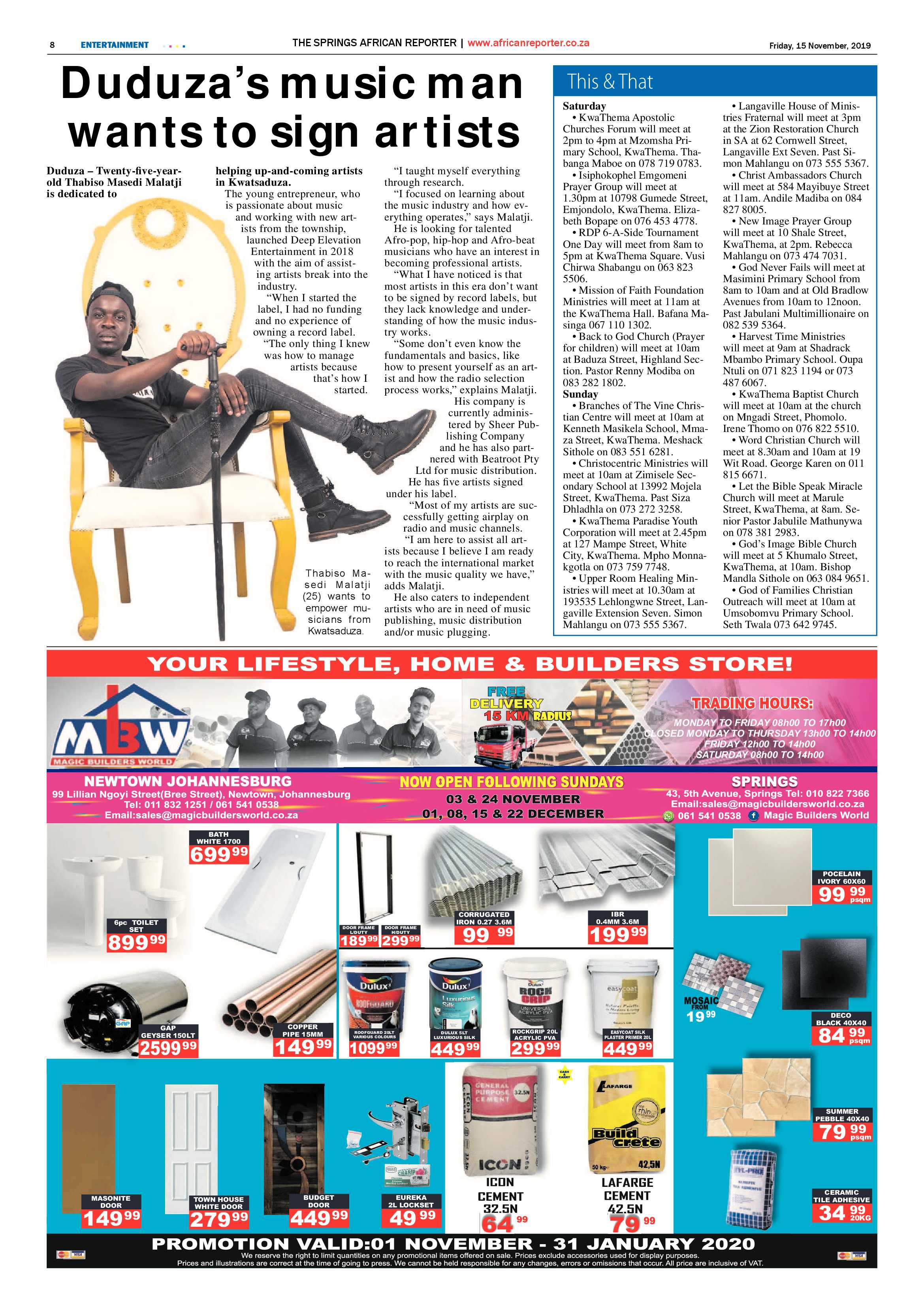 African Reporter 15 November 2019 page 8