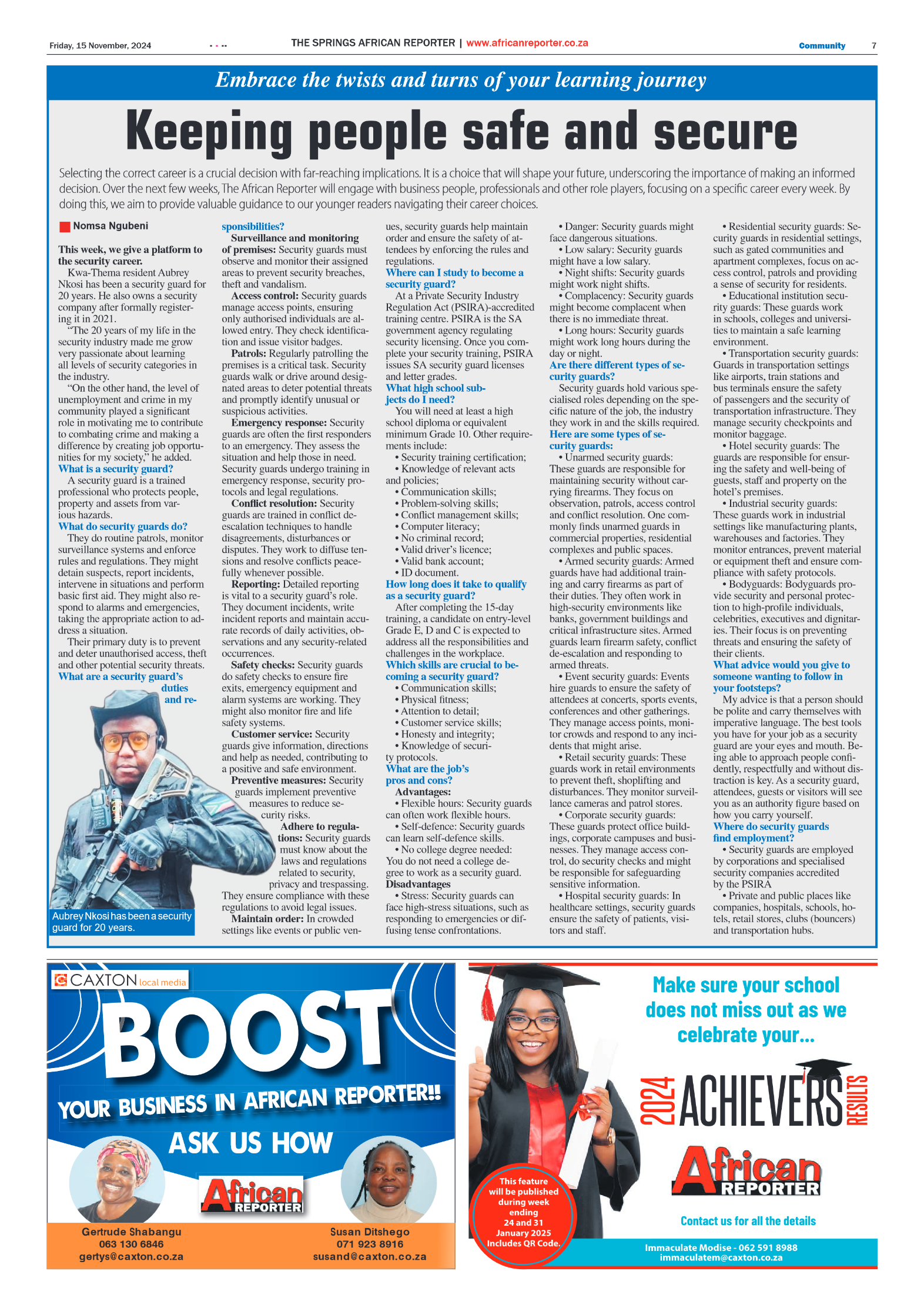 African Reporter 15 November 2024 page 7