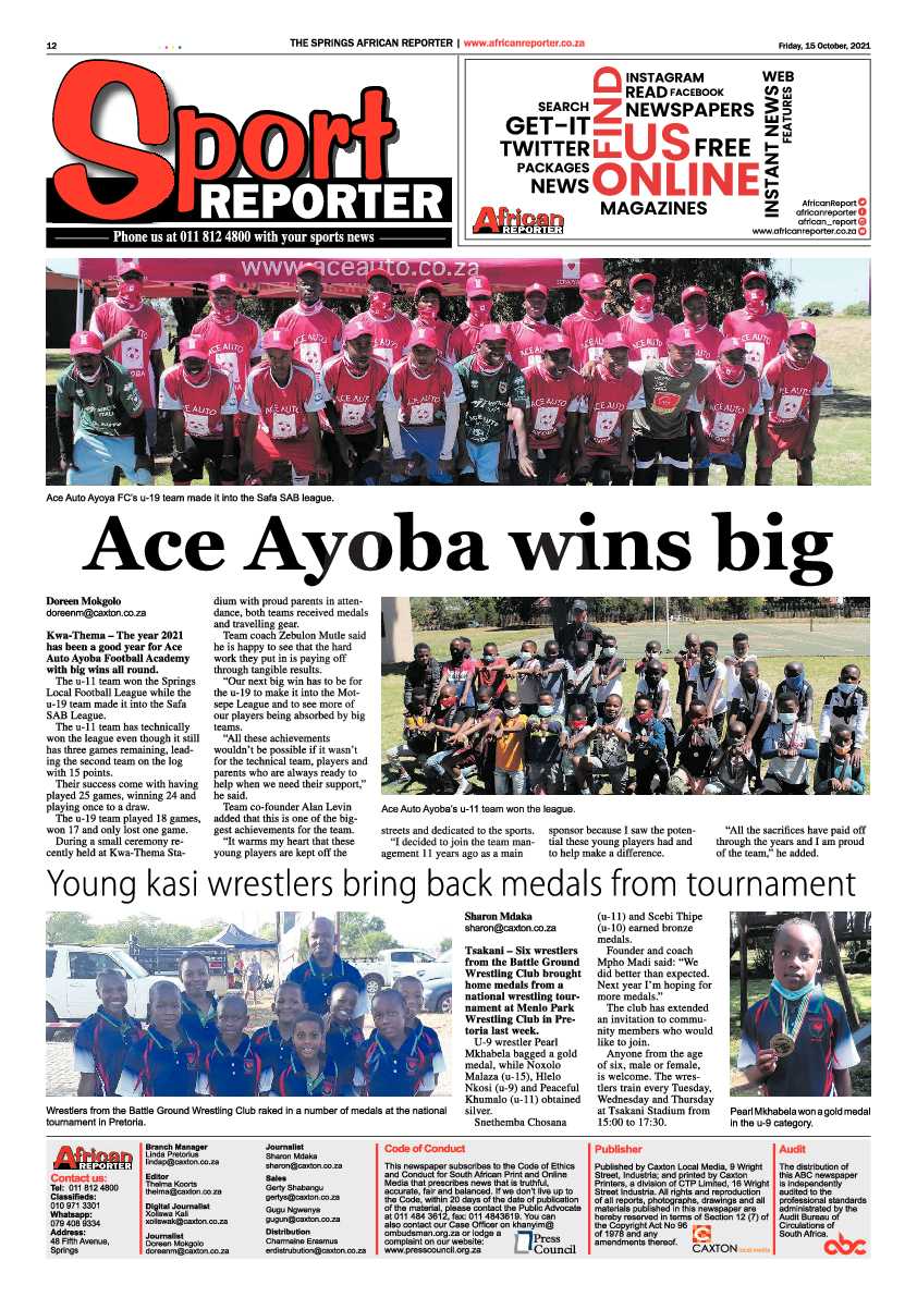 African Reporter 15 October 2021 page 12