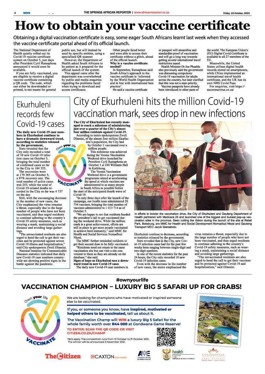 African Reporter 15 October 2021 page 4