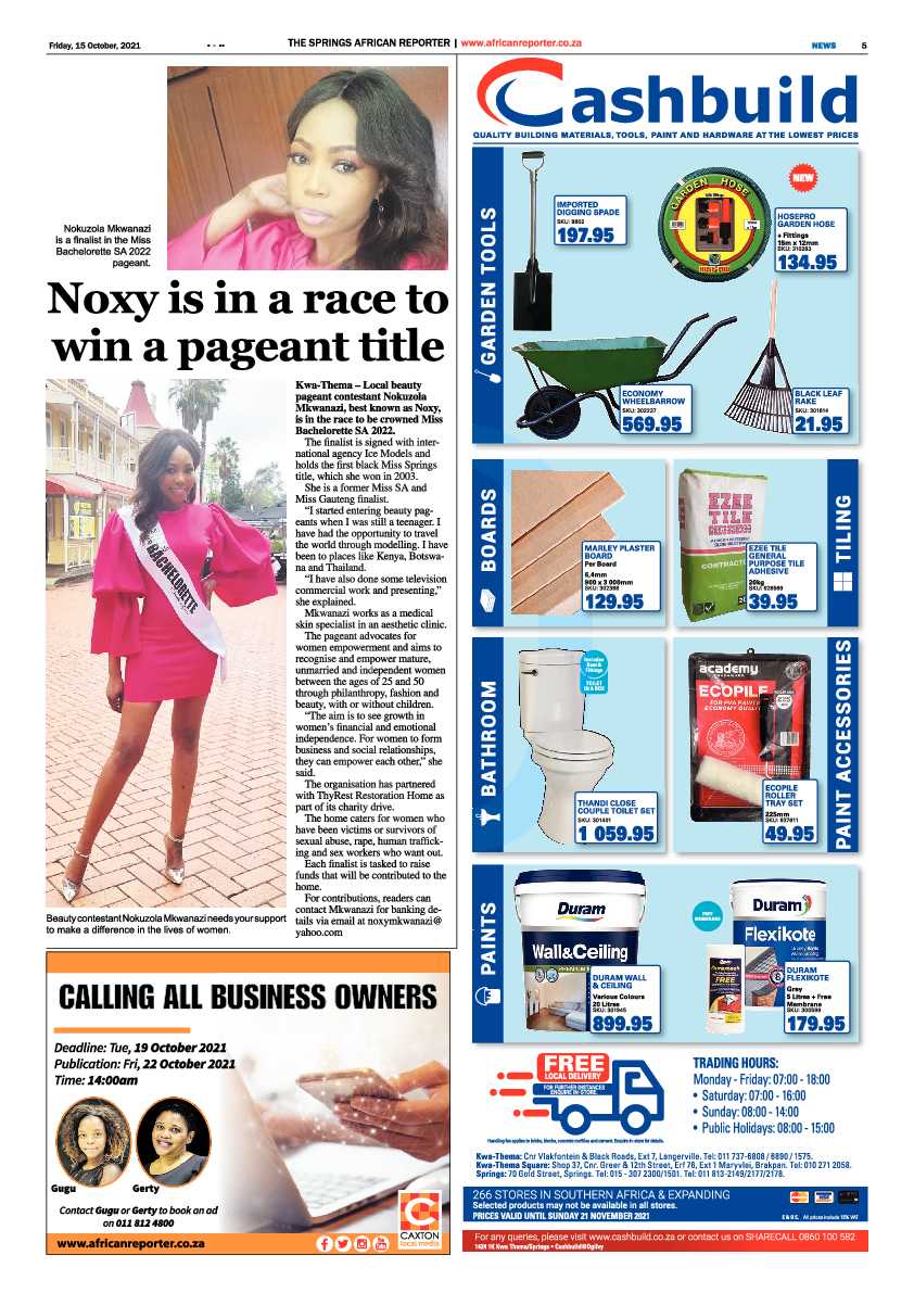 African Reporter 15 October 2021 page 5