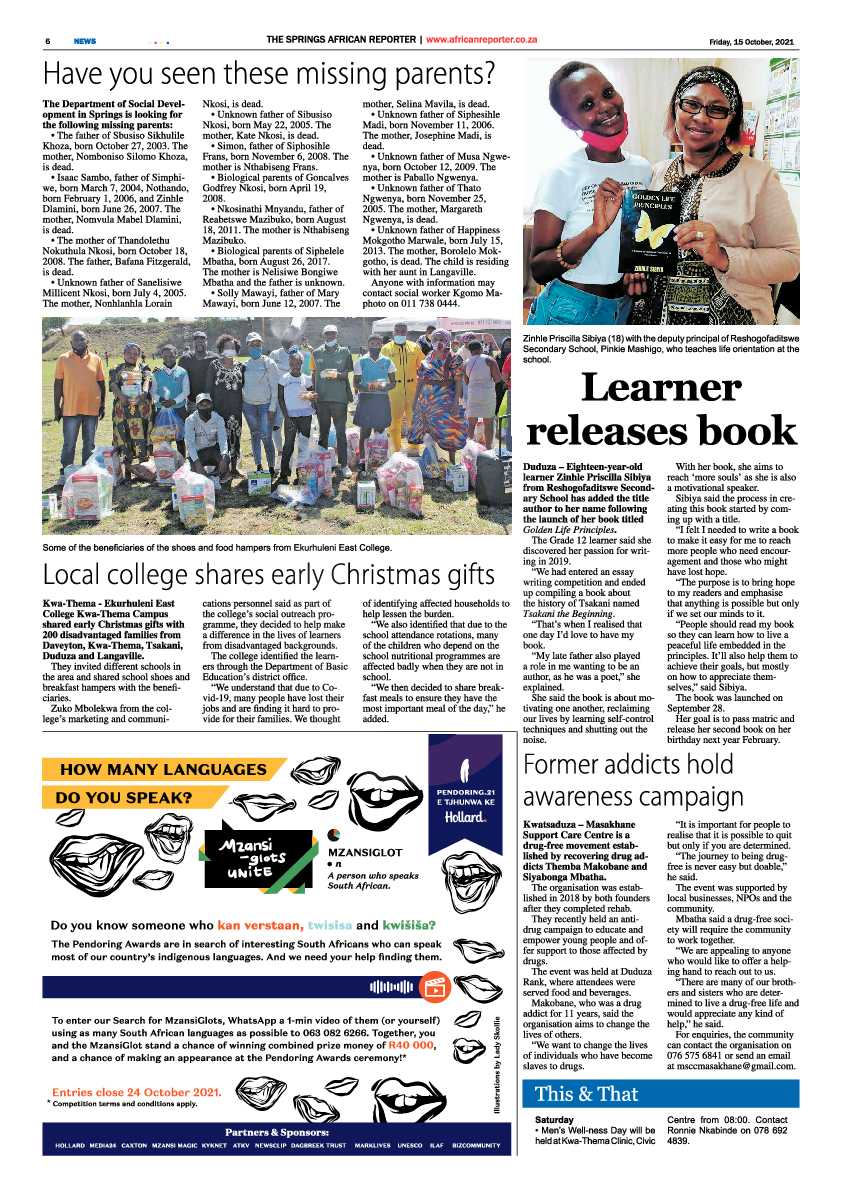 African Reporter 15 October 2021 page 6