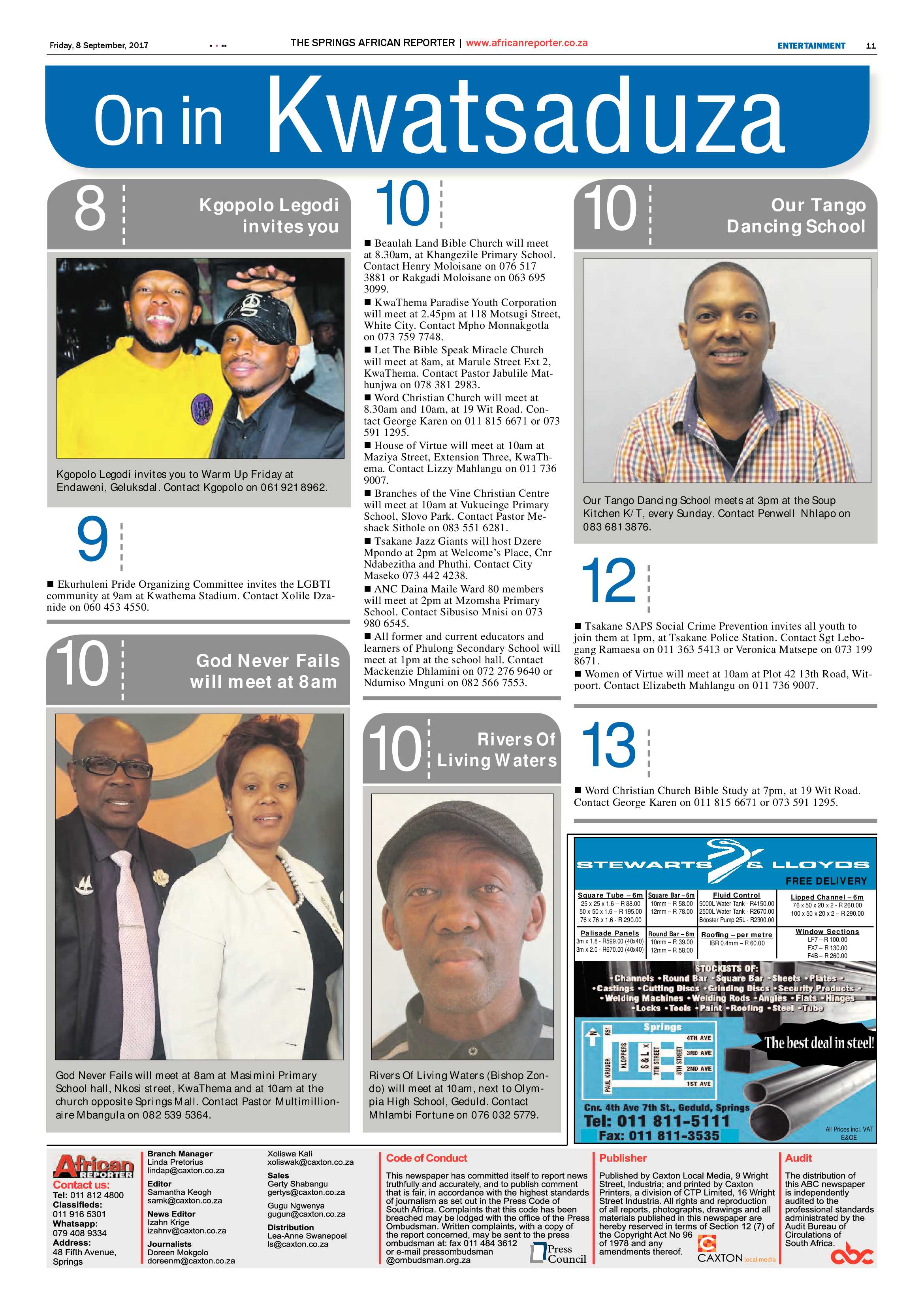 African Reporter 15 September 2017 page 11