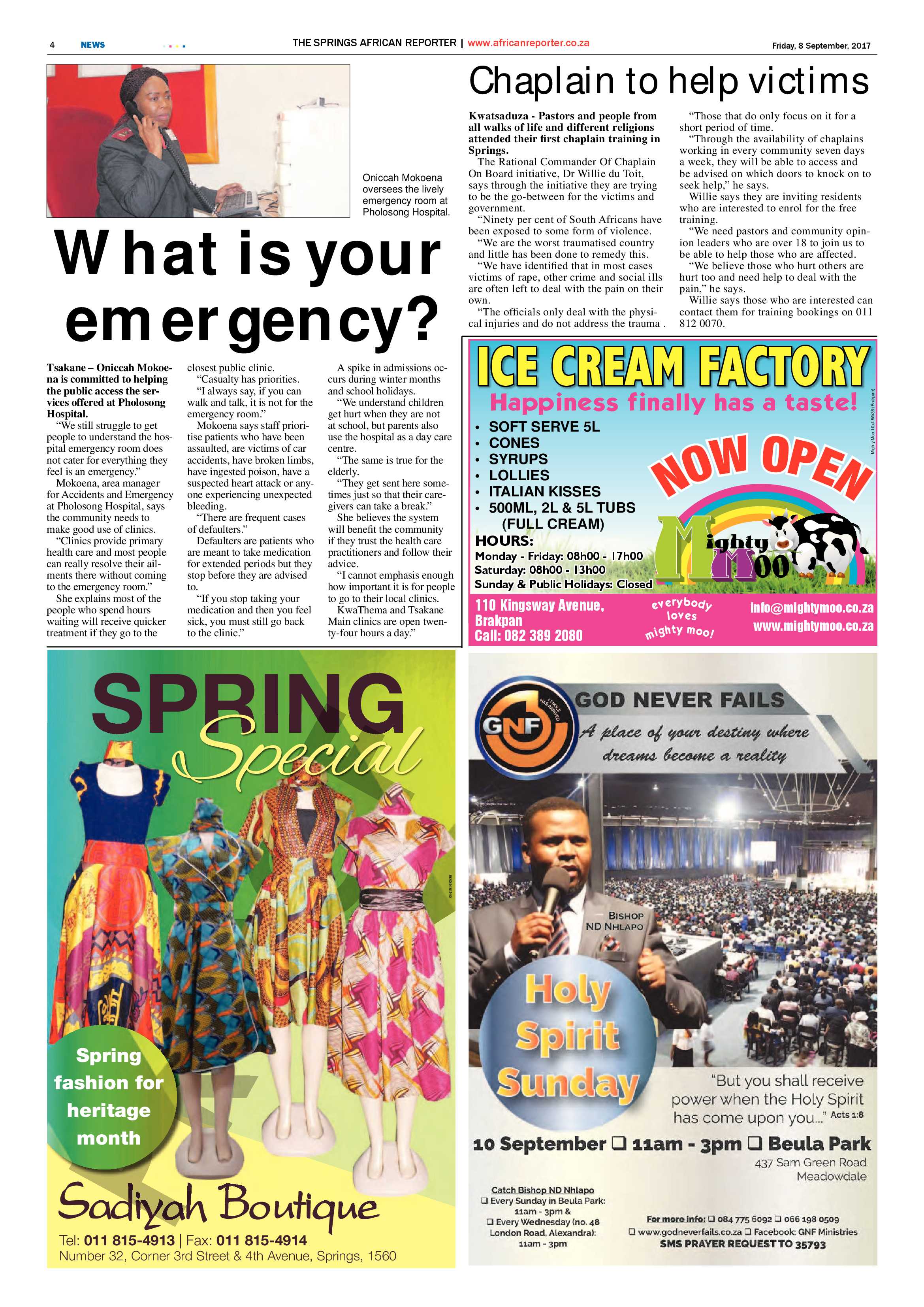 African Reporter 15 September 2017 page 4