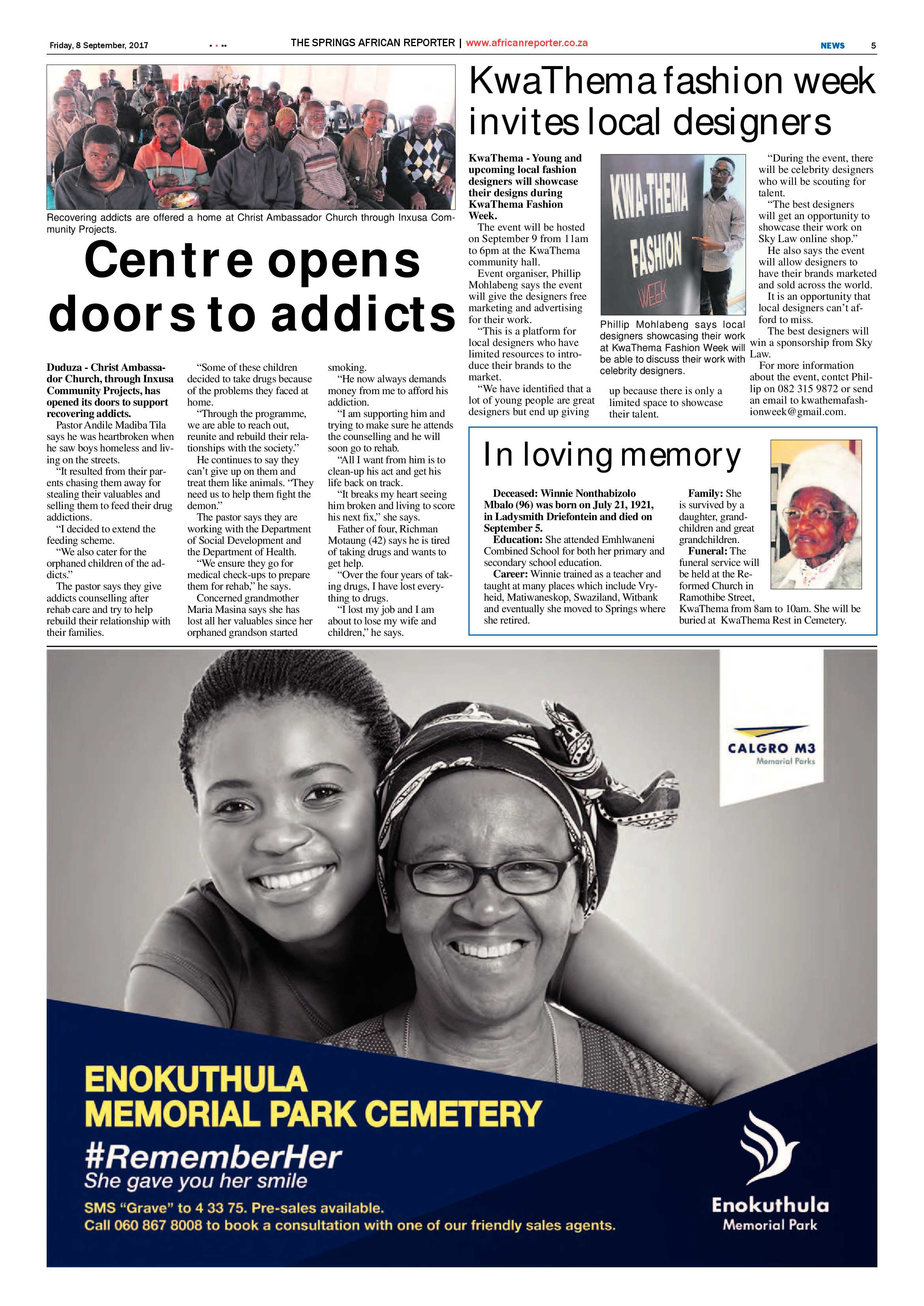 African Reporter 15 September 2017 page 5