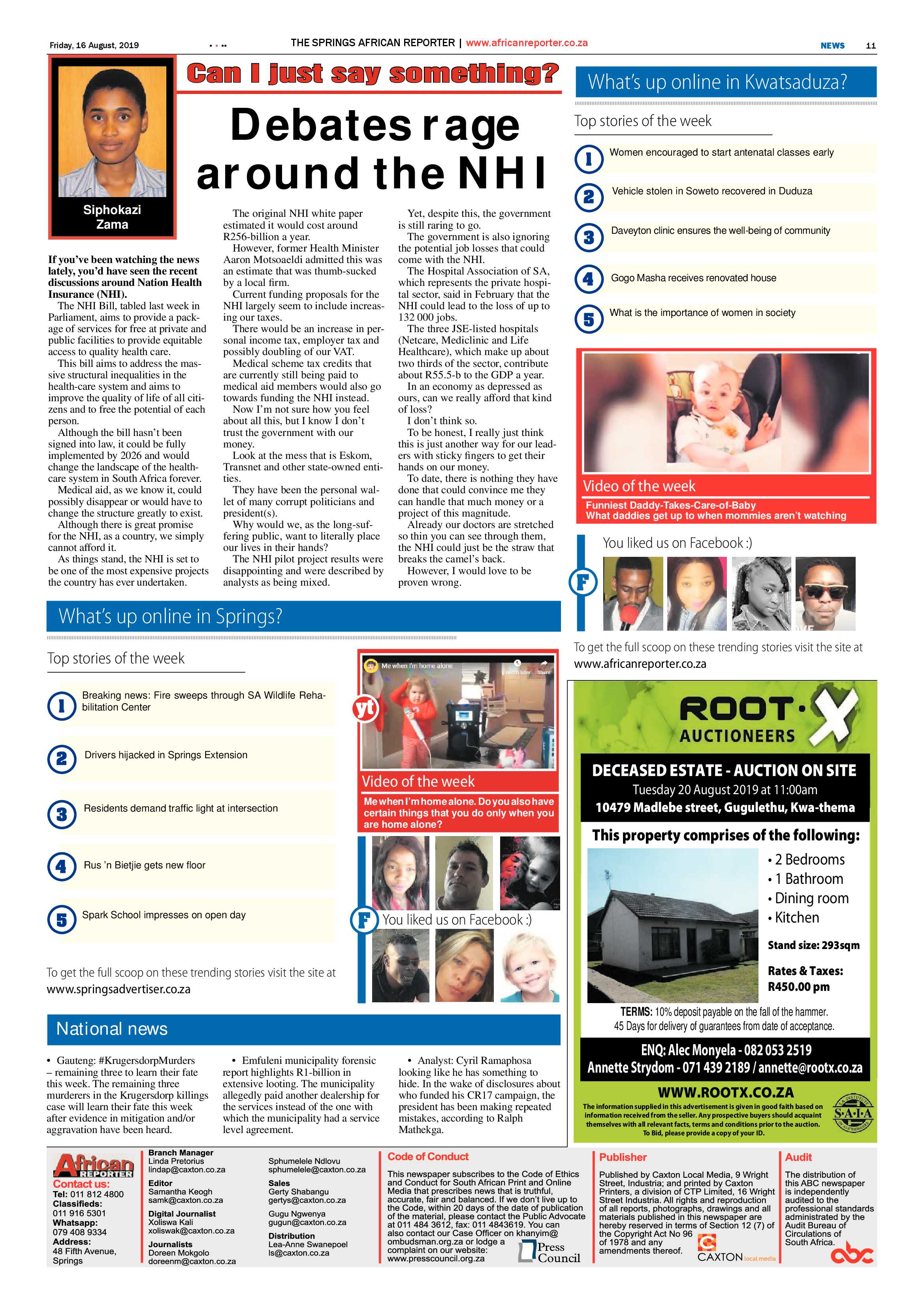 African Reporter 16 August 2019 page 11