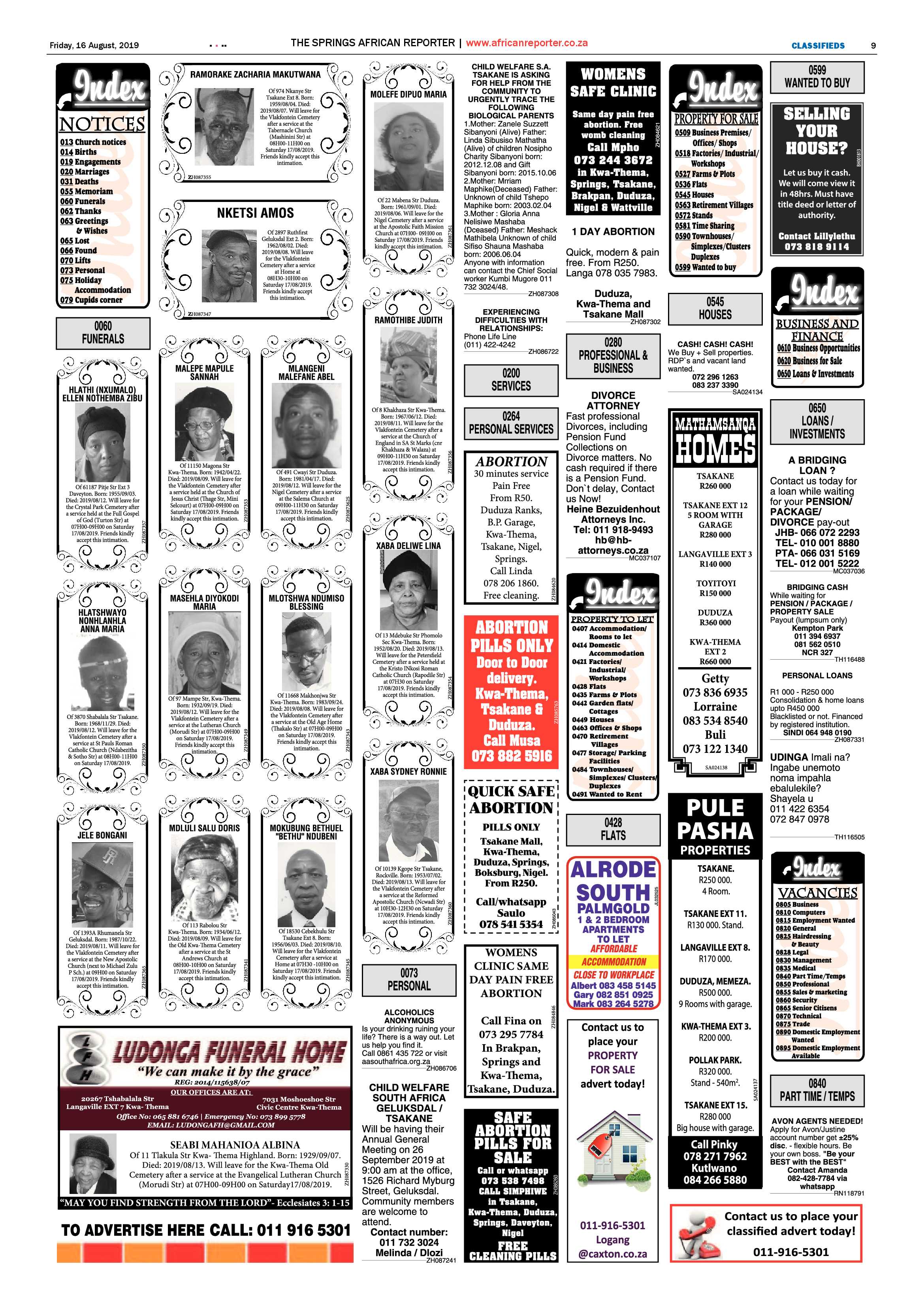 African Reporter 16 August 2019 page 9
