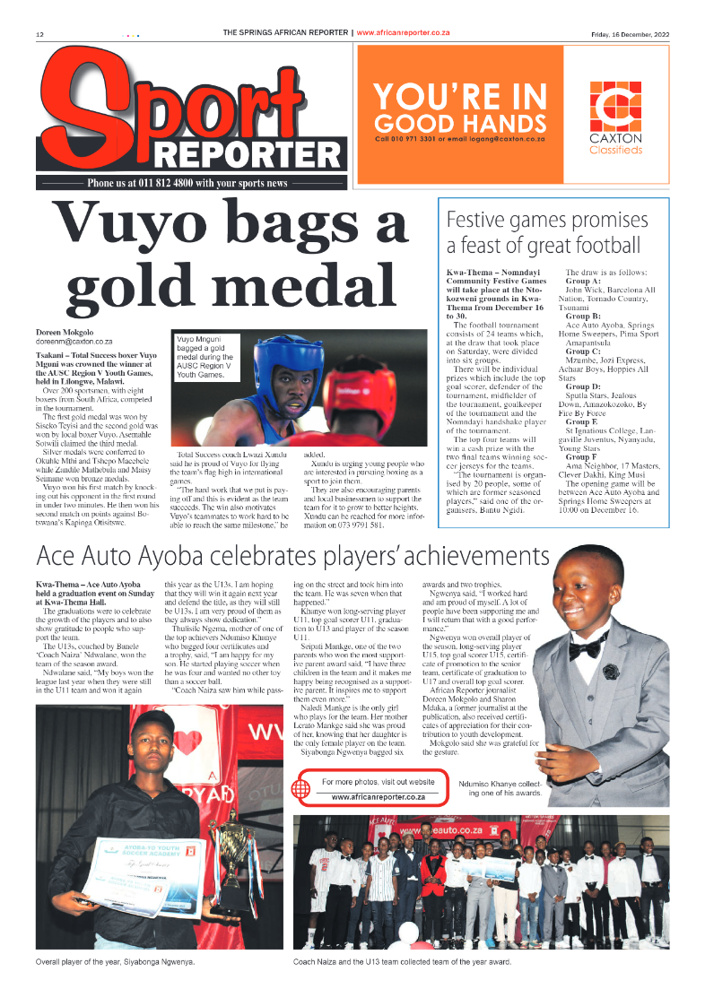 African Reporter 16 Dec 2022 page 12