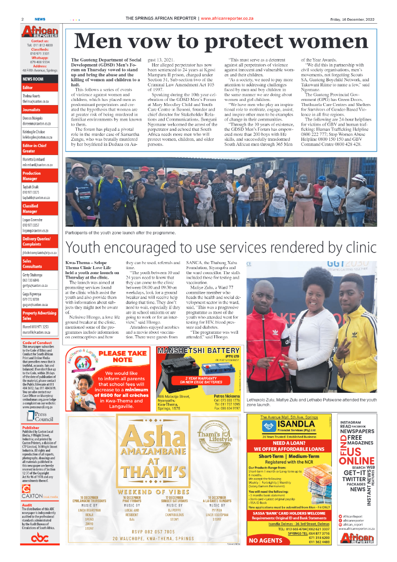 African Reporter 16 Dec 2022 page 2