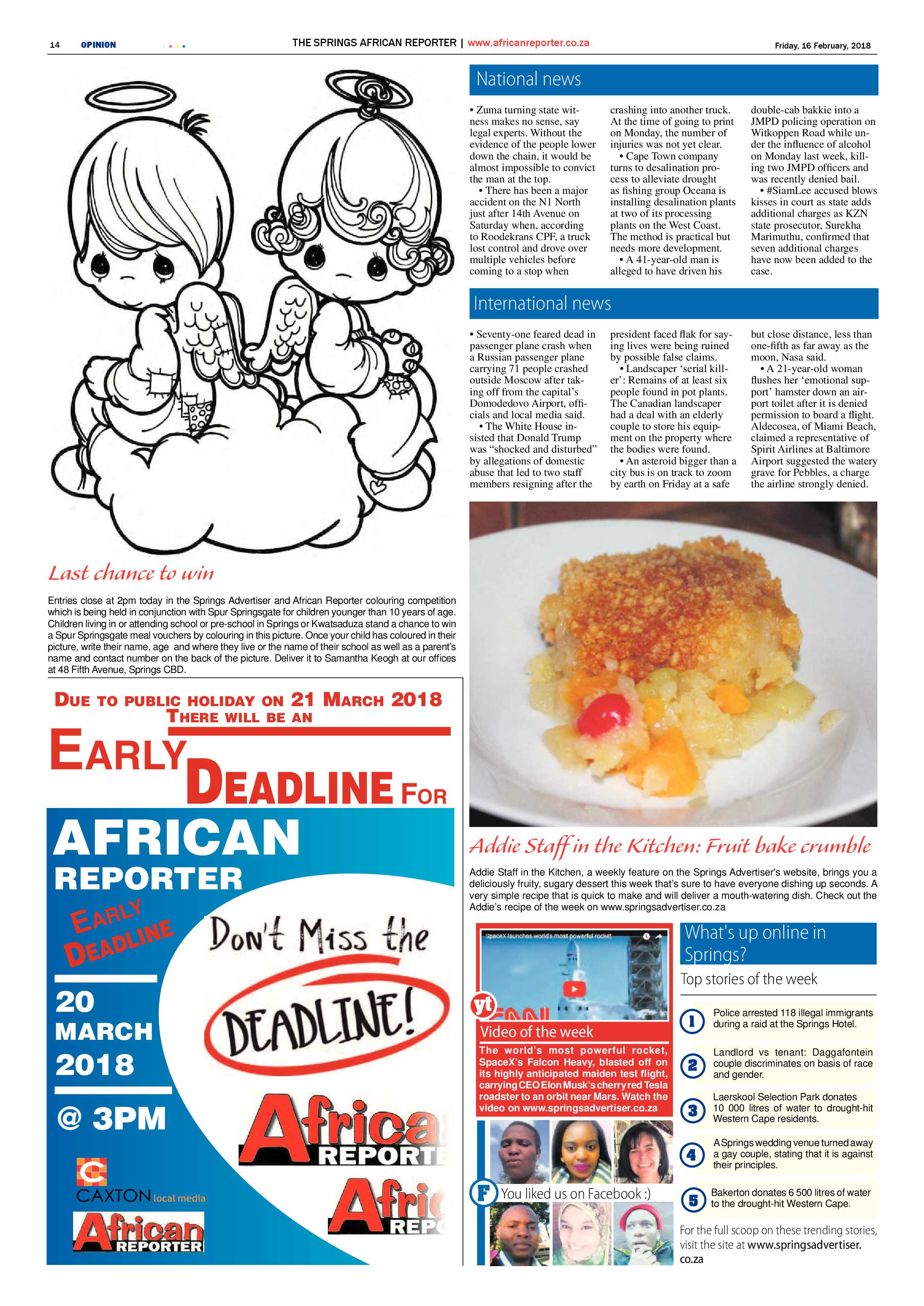 African Reporter 16 February 2018 page 14
