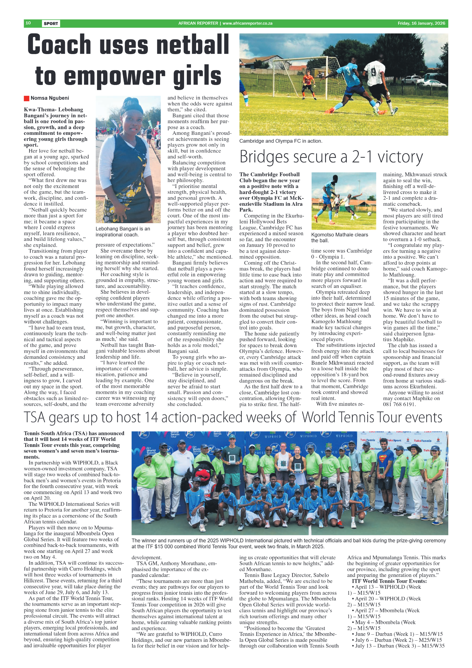 African Reporter 16 January 2026 page 10