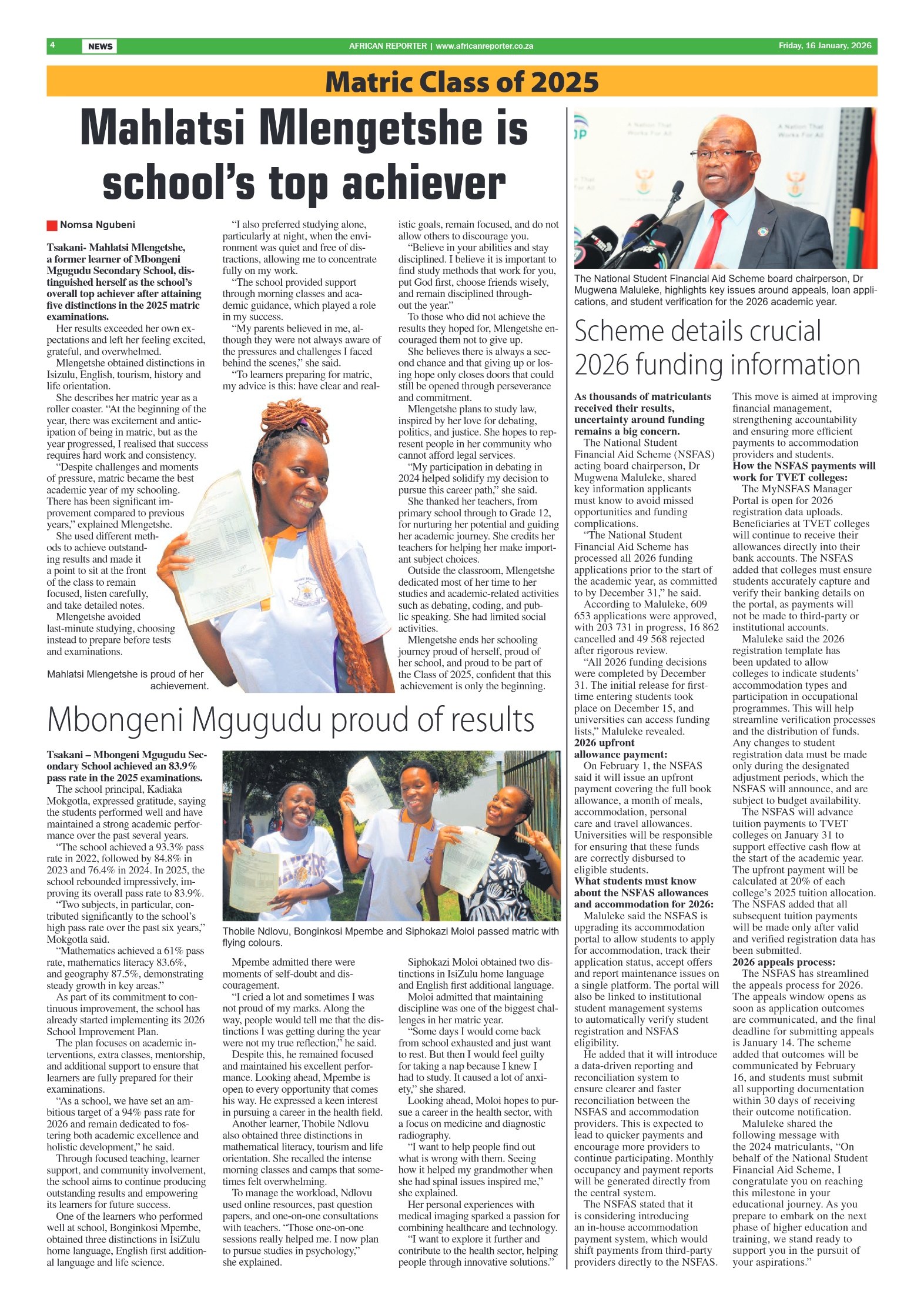 African Reporter 16 January 2026 page 4