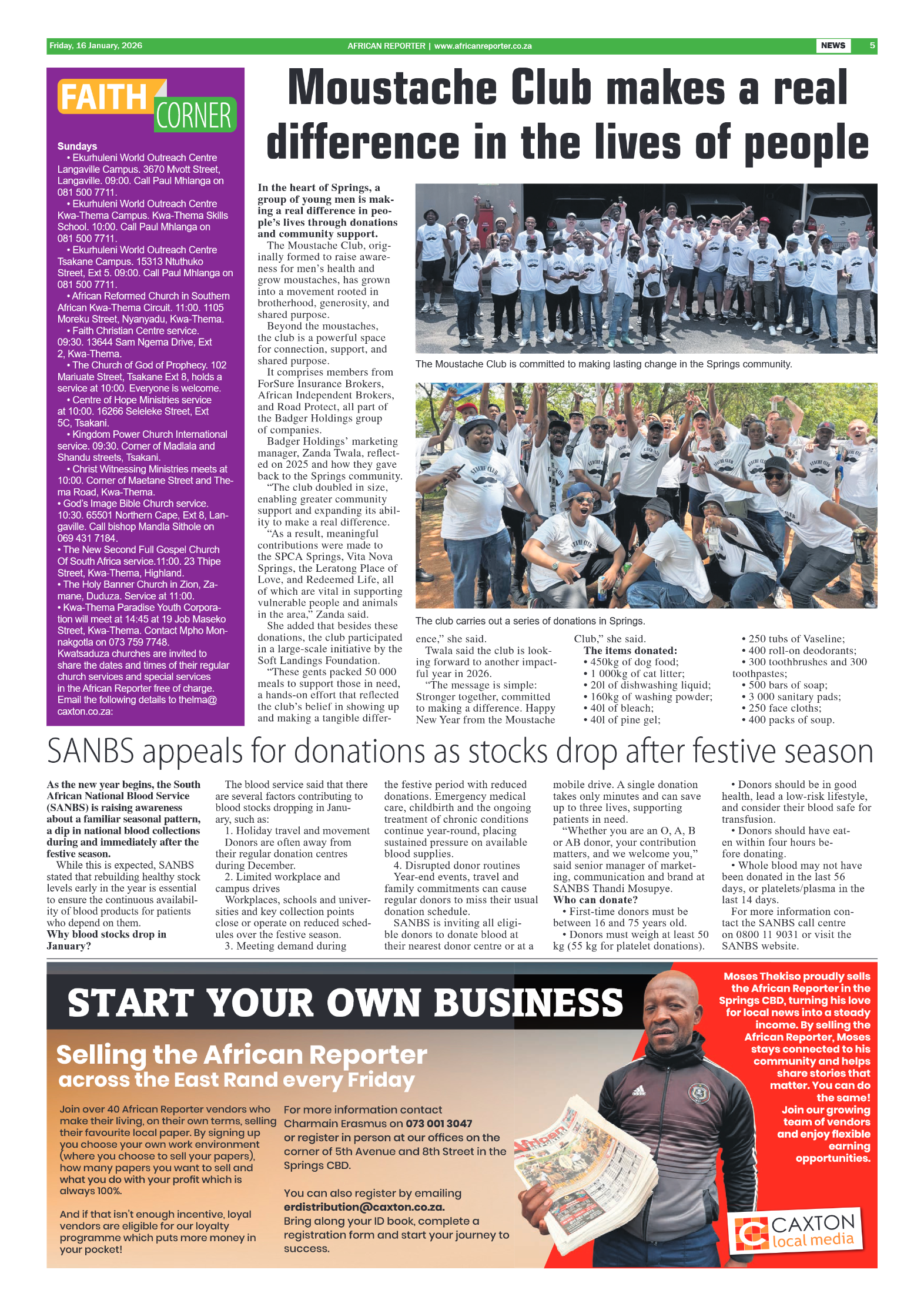 African Reporter 16 January 2026 page 5