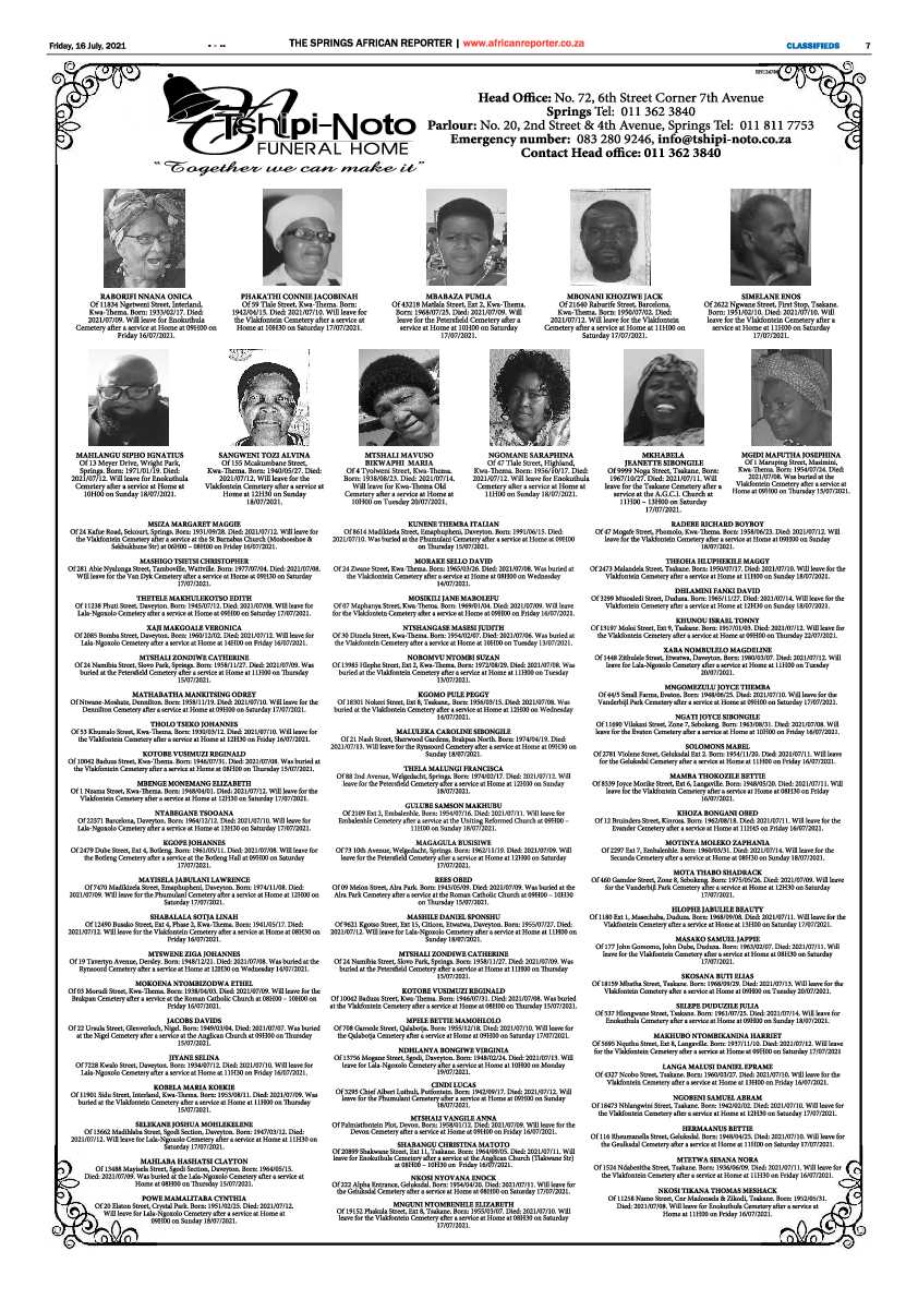 African Reporter 16 July 2021 page 7