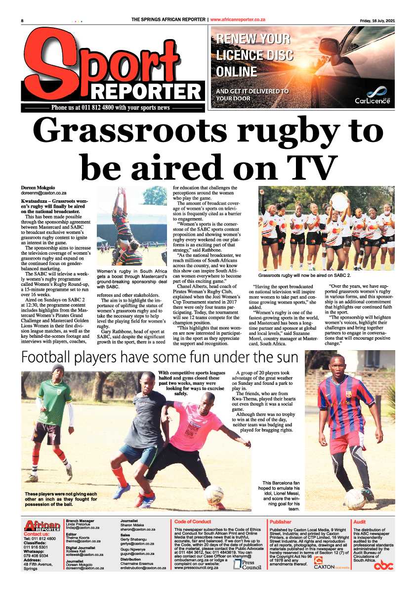 African Reporter 16 July 2021 page 8