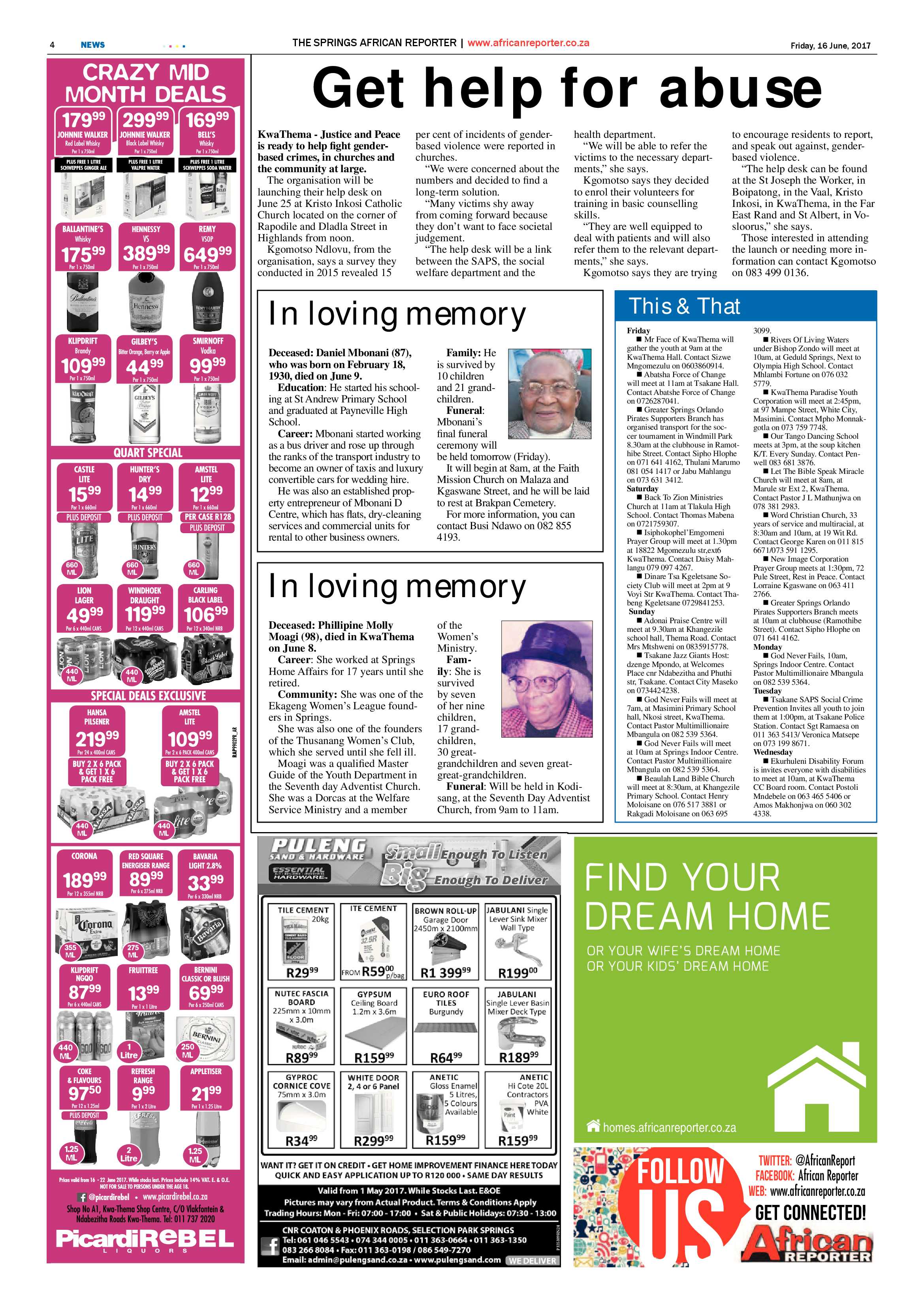 African Reporter 16 June 2017 page 4