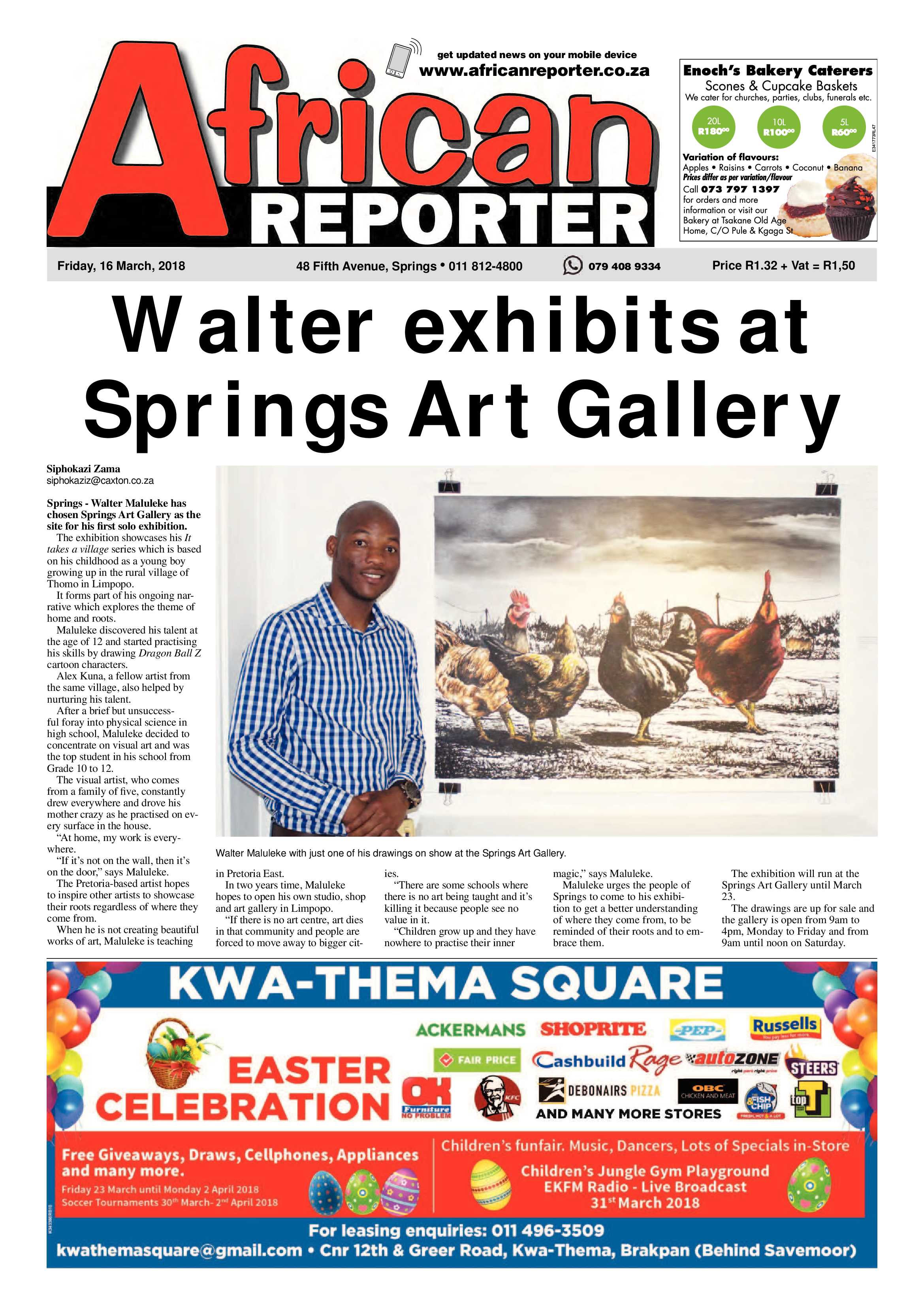 African Reporter 16 March 2018 page 1