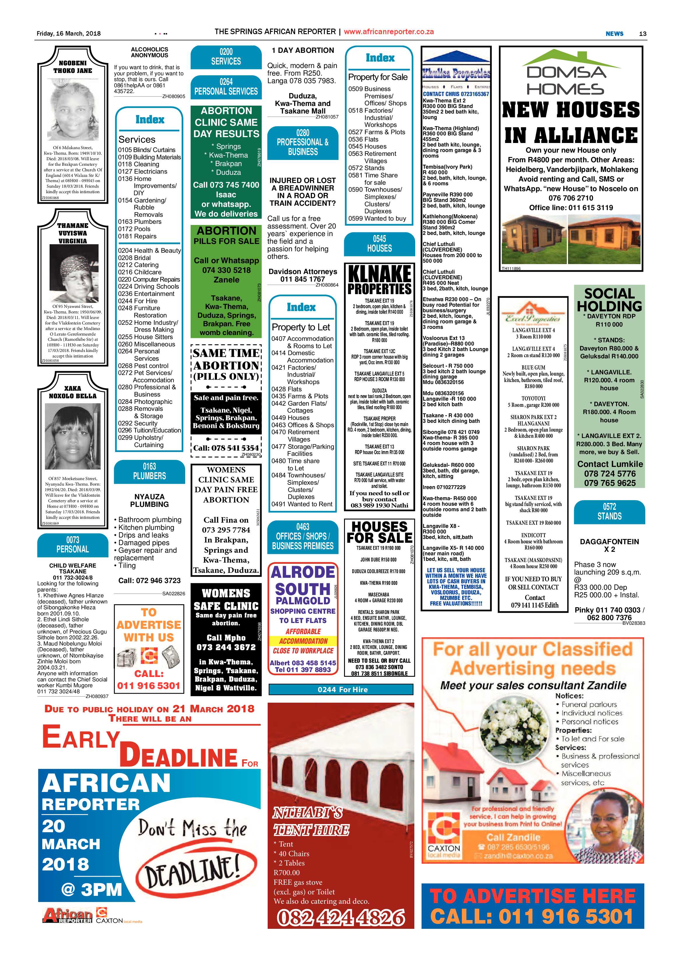 African Reporter 16 March 2018 page 13