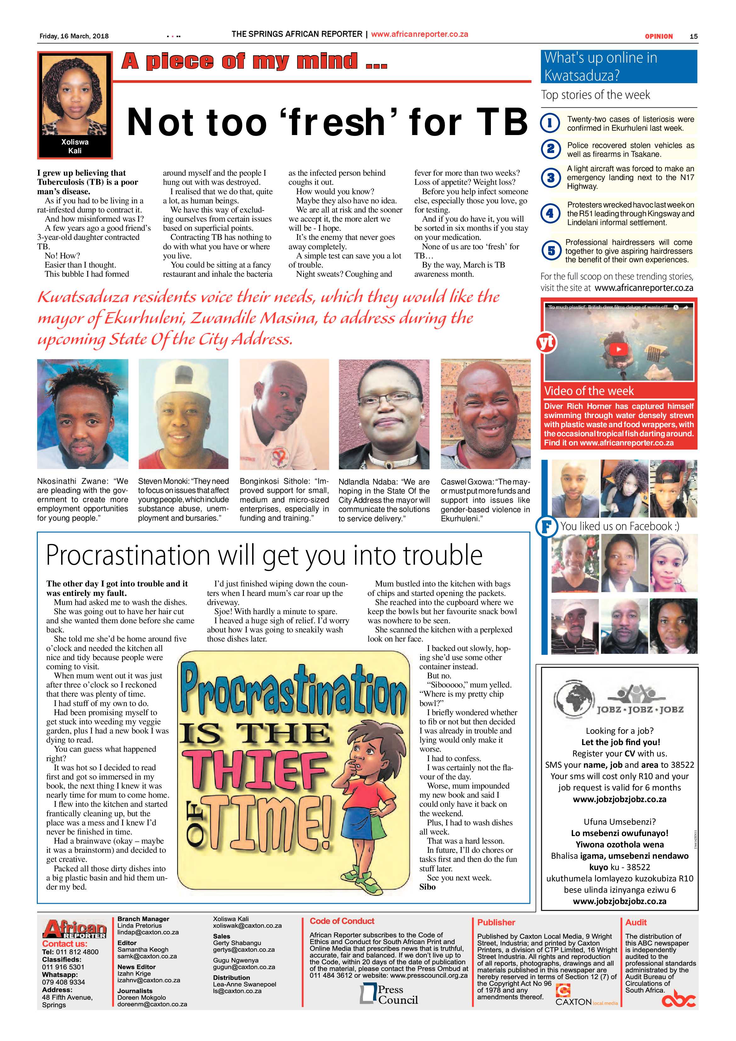 African Reporter 16 March 2018 page 15