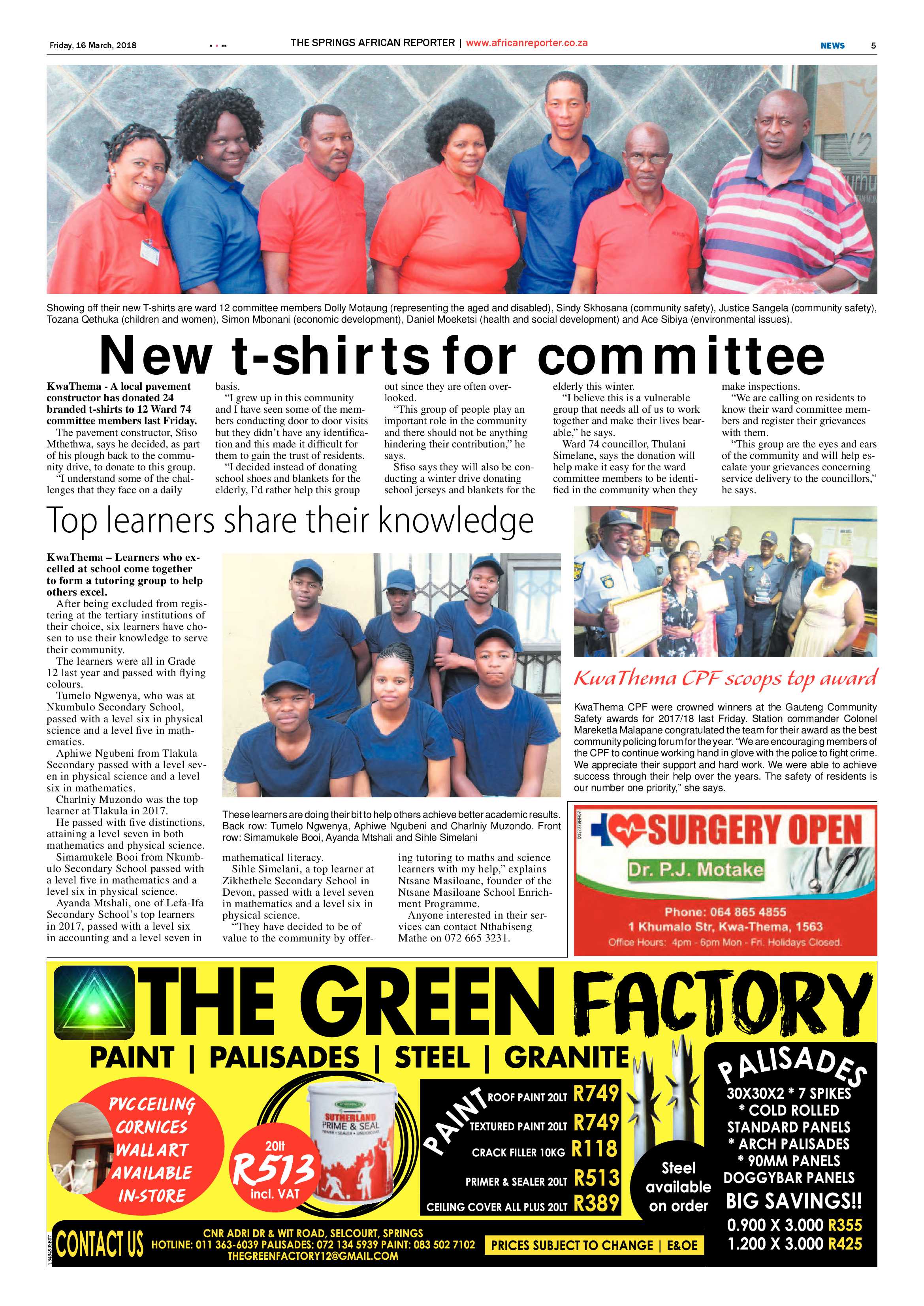 African Reporter 16 March 2018 page 5