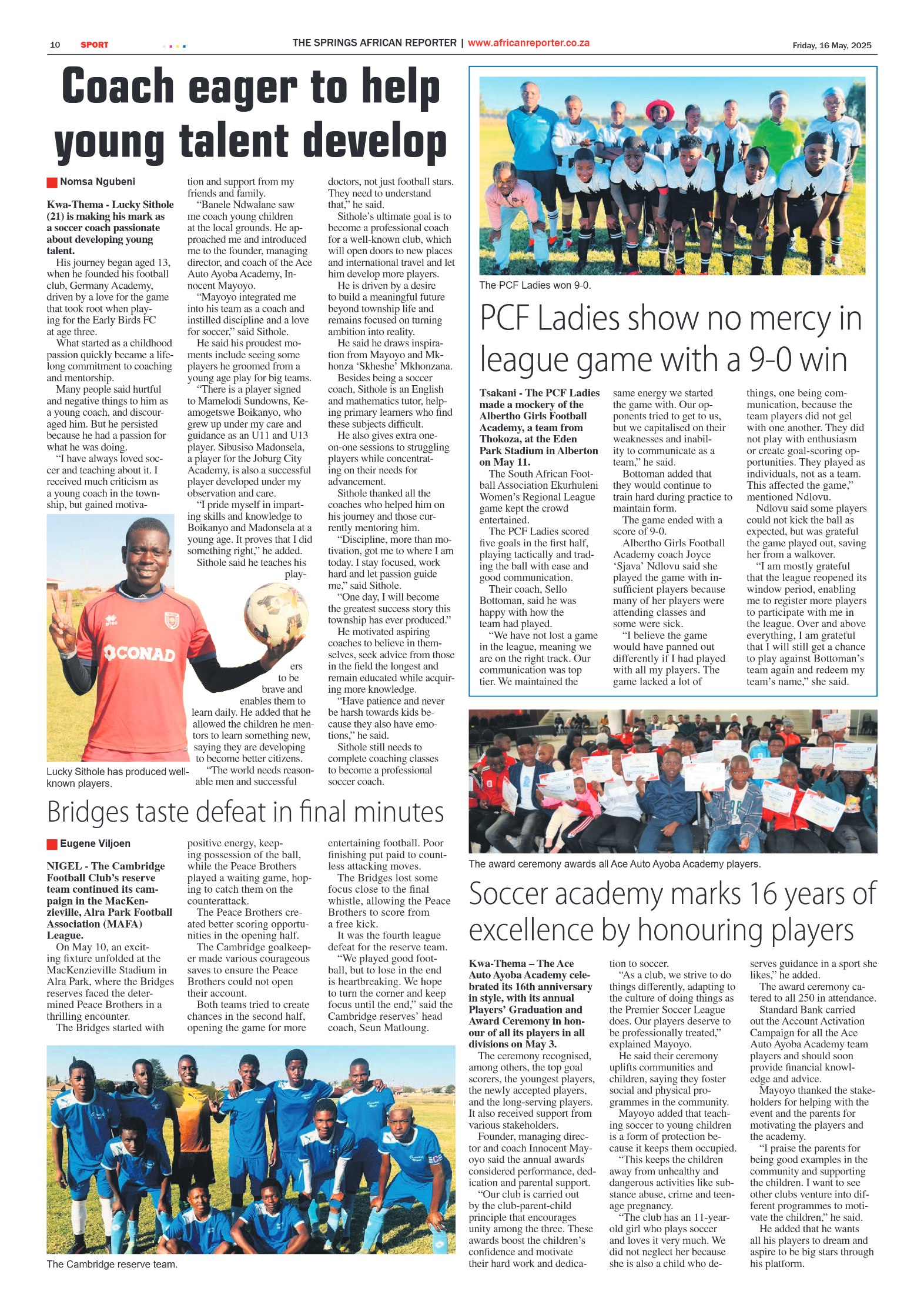 African Reporter 16 May 2025 page 10