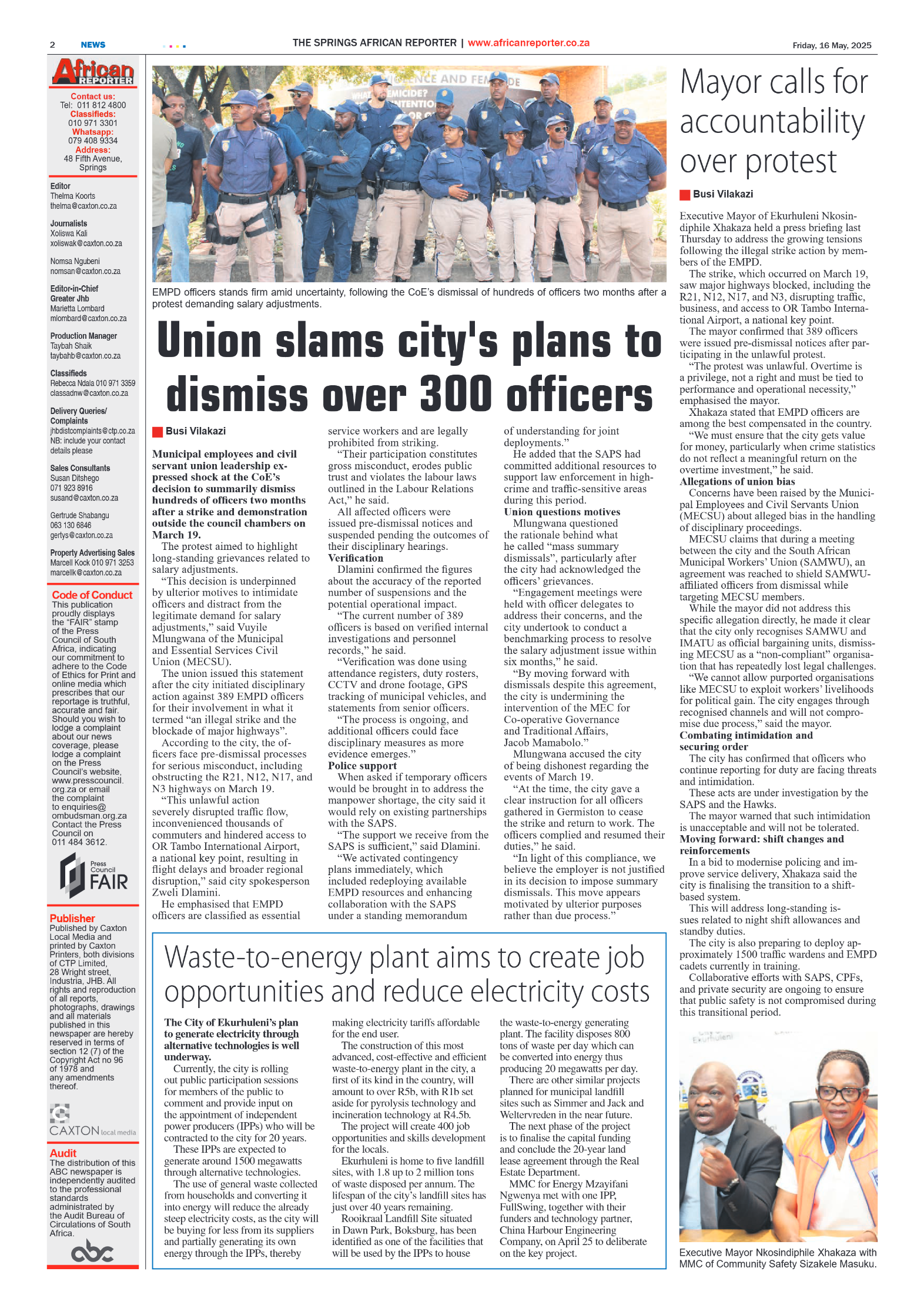 African Reporter 16 May 2025 page 2