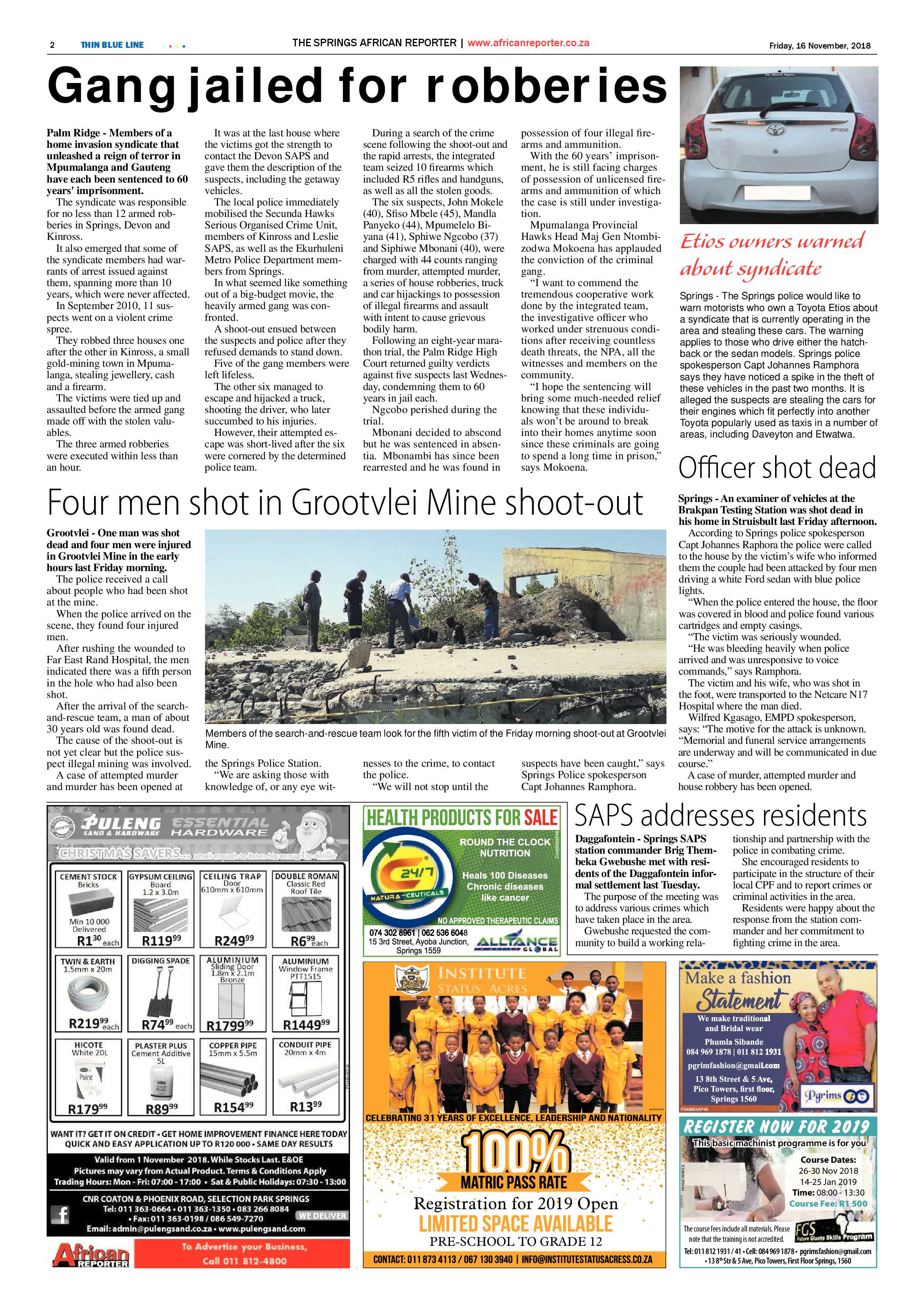 African Reporter 16 November 2018 page 2