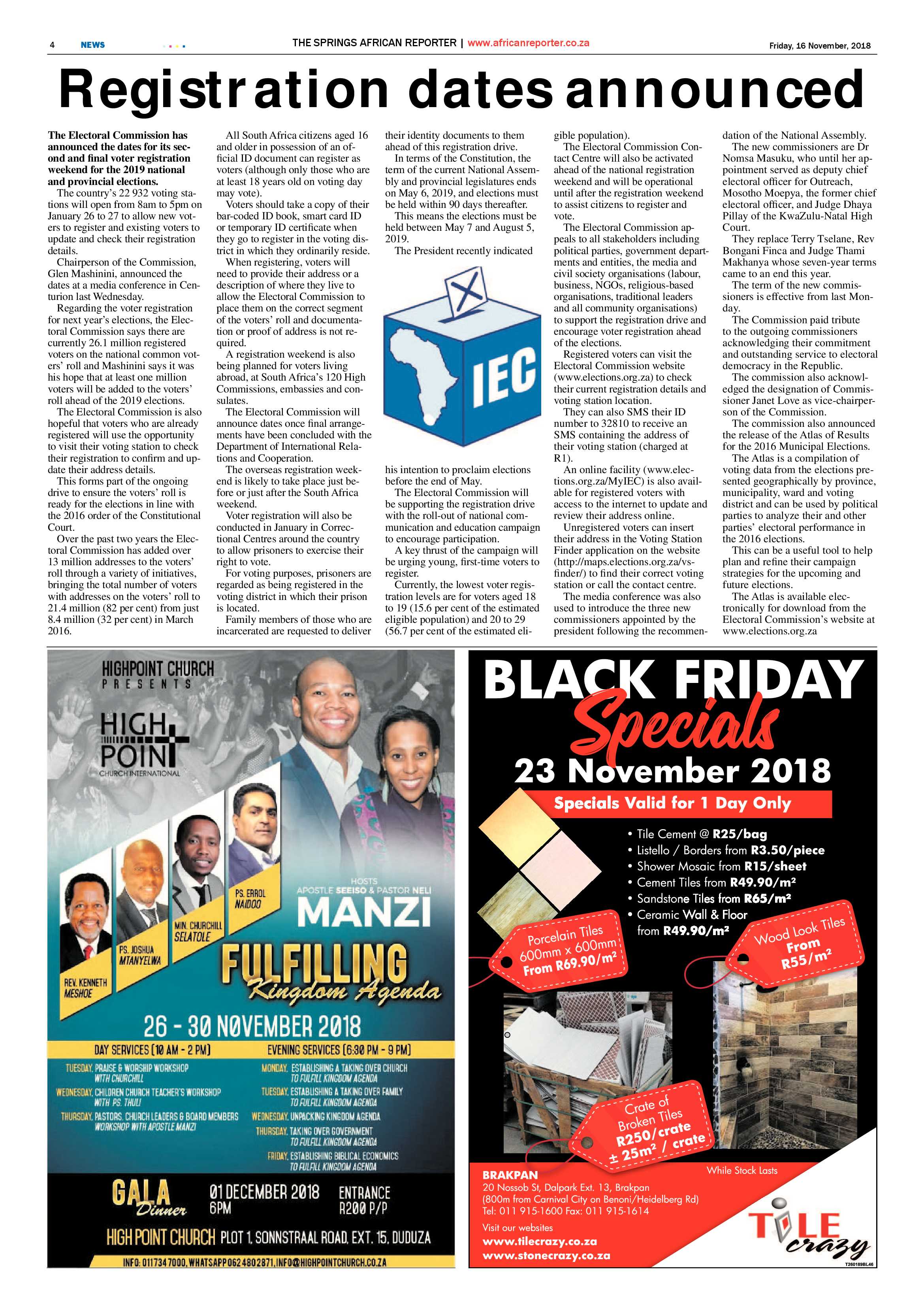 African Reporter 16 November 2018 page 4