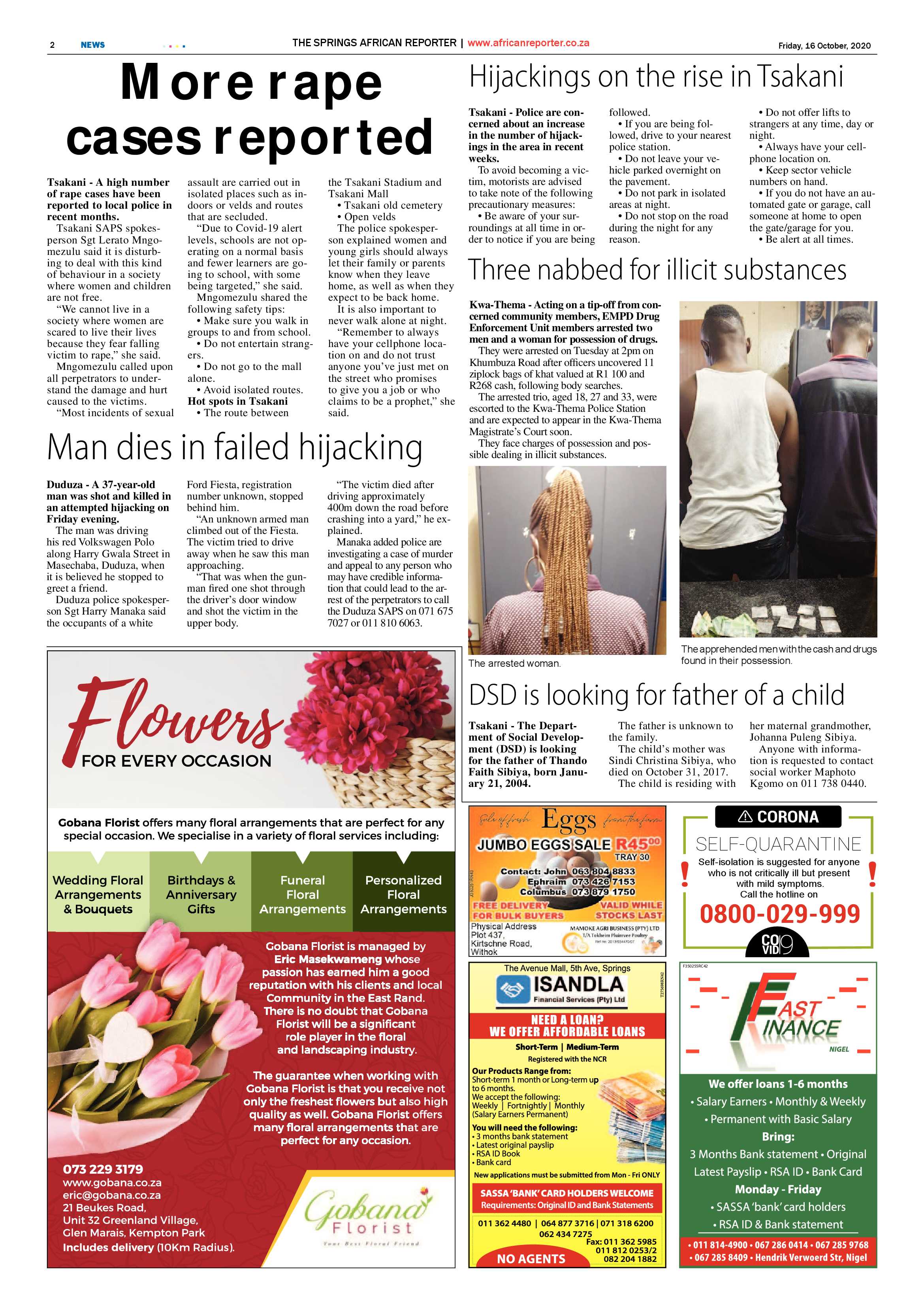 African Reporter 16 October 2020 page 2