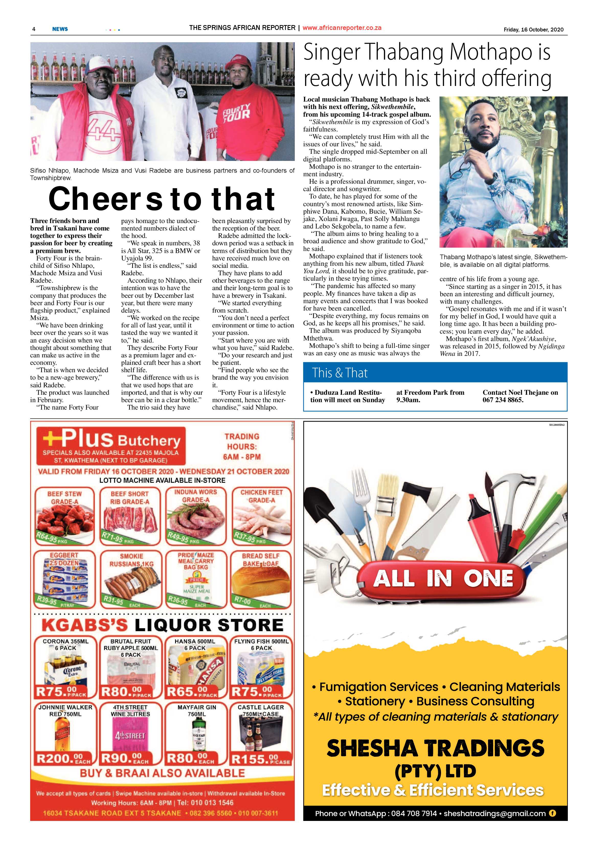 African Reporter 16 October 2020 page 4