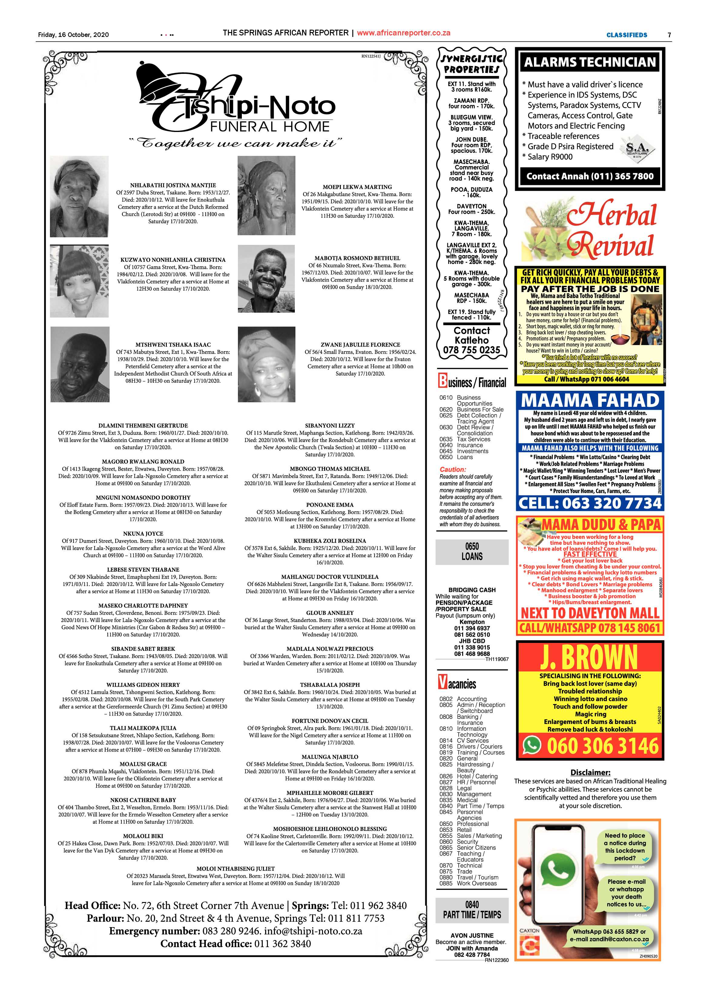 African Reporter 16 October 2020 page 7