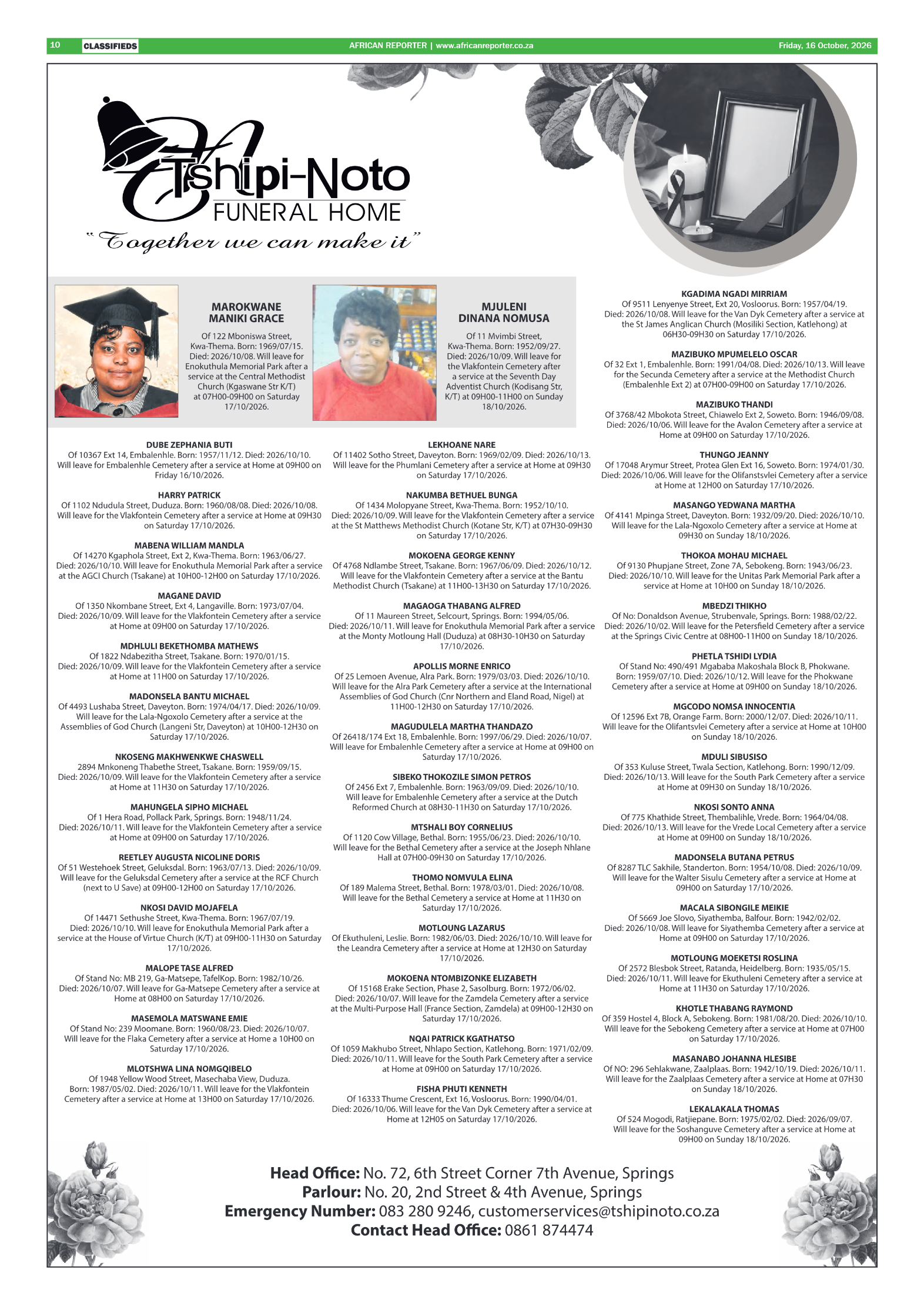 African Reporter 16 October 2026 page 10