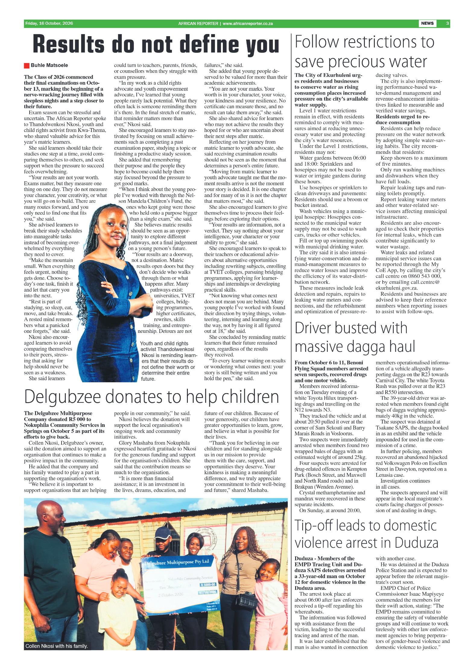 African Reporter 16 October 2026 page 3