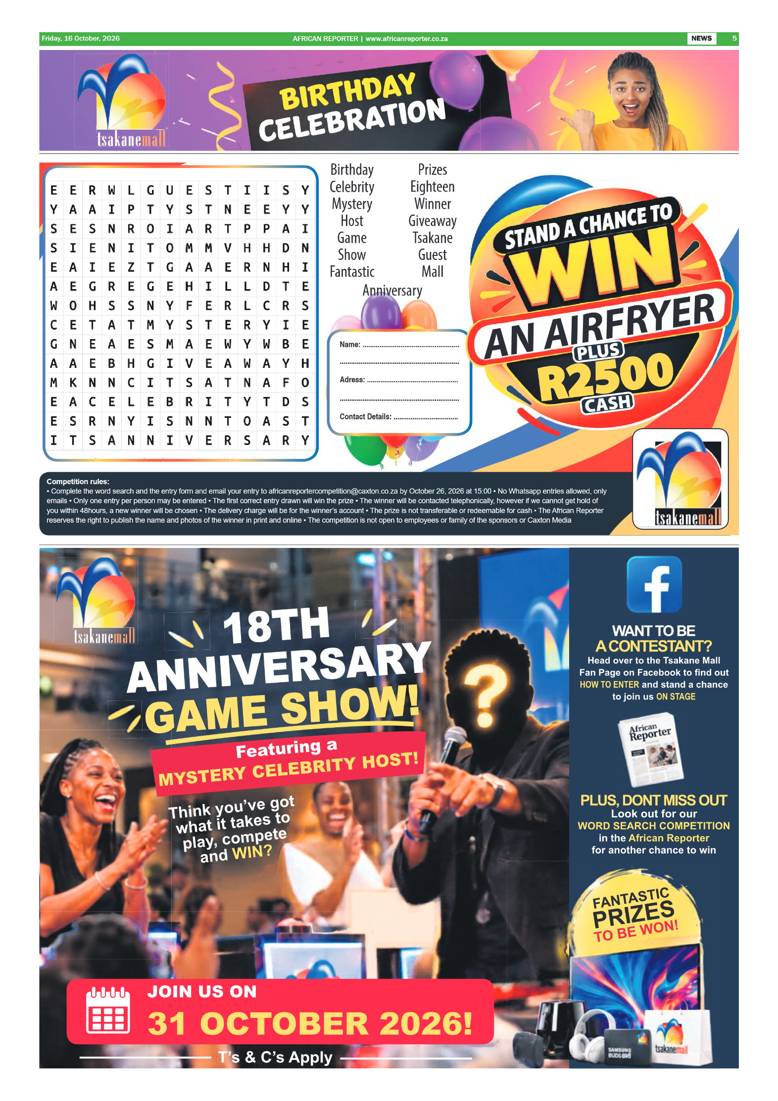African Reporter 16 October 2026 page 5