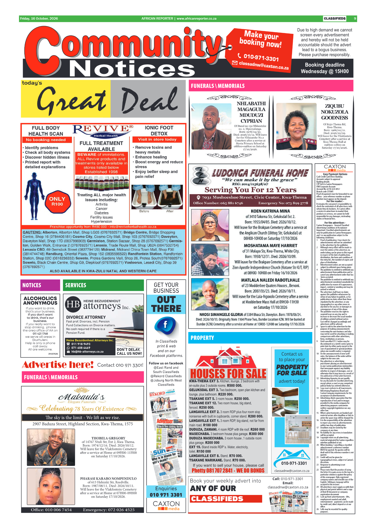 African Reporter 16 October 2026 page 9