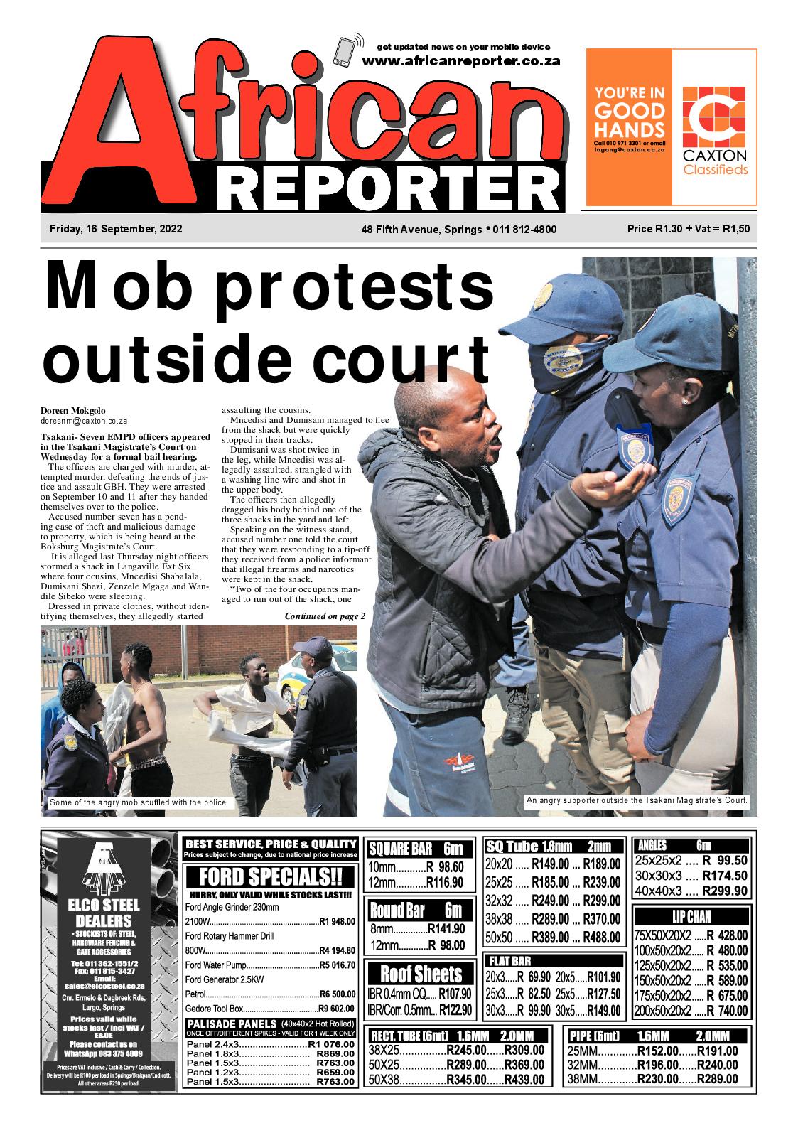African Reporter 16 Sep 2022 page 1