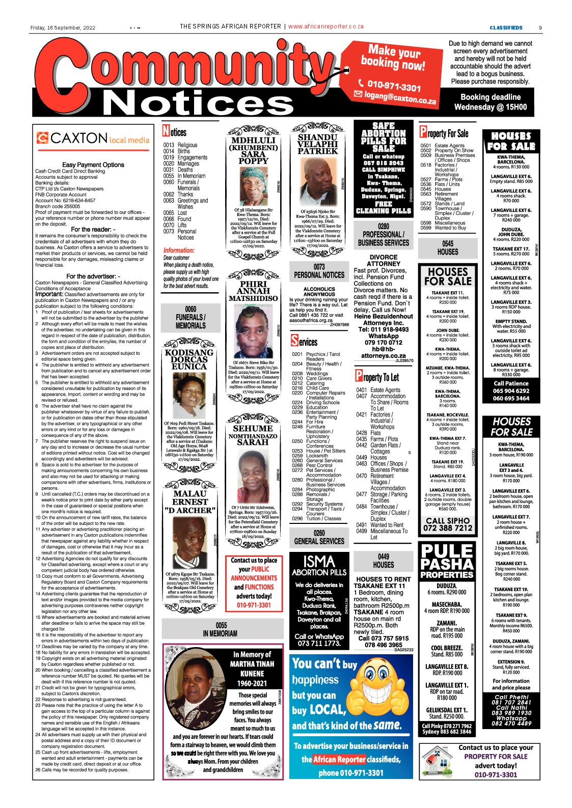 African Reporter 16 Sep 2022 page 9