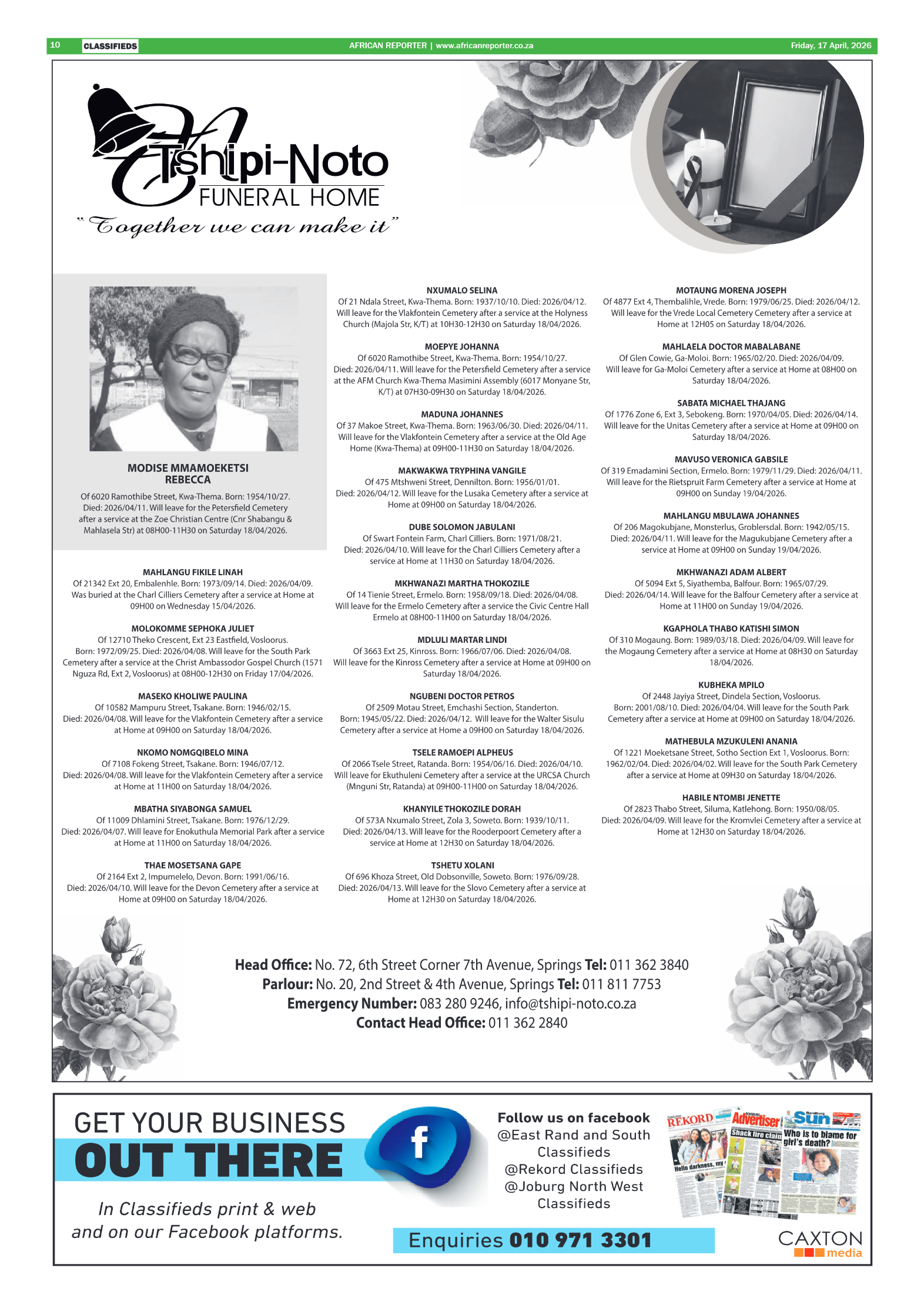 African Reporter 17 April 2026 page 10