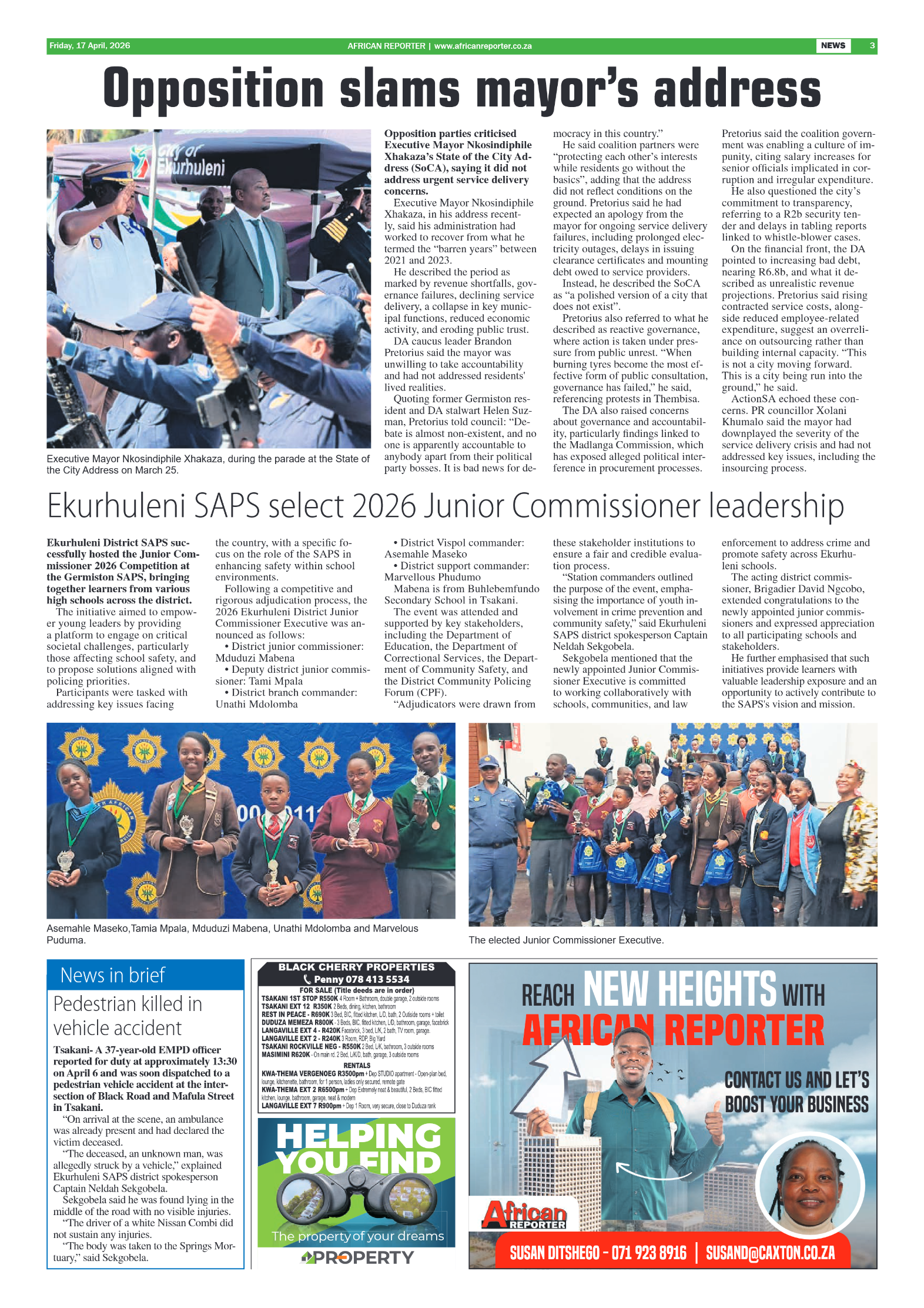 African Reporter 17 April 2026 page 3