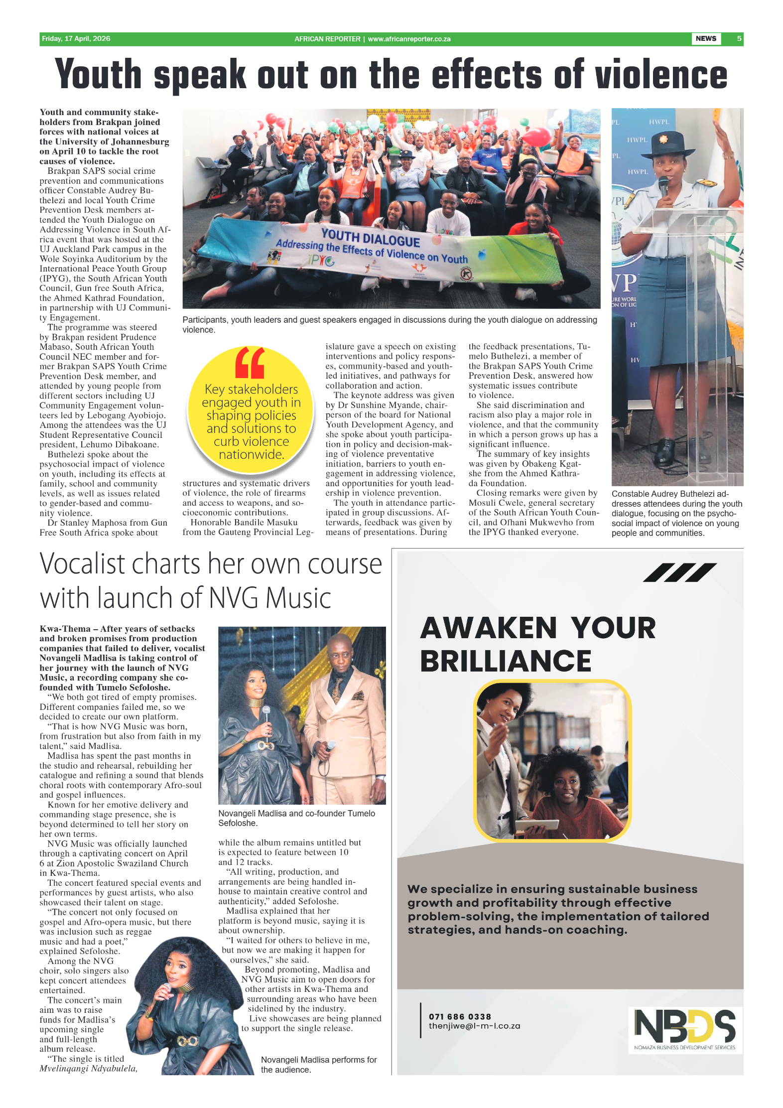 African Reporter 17 April 2026 page 5