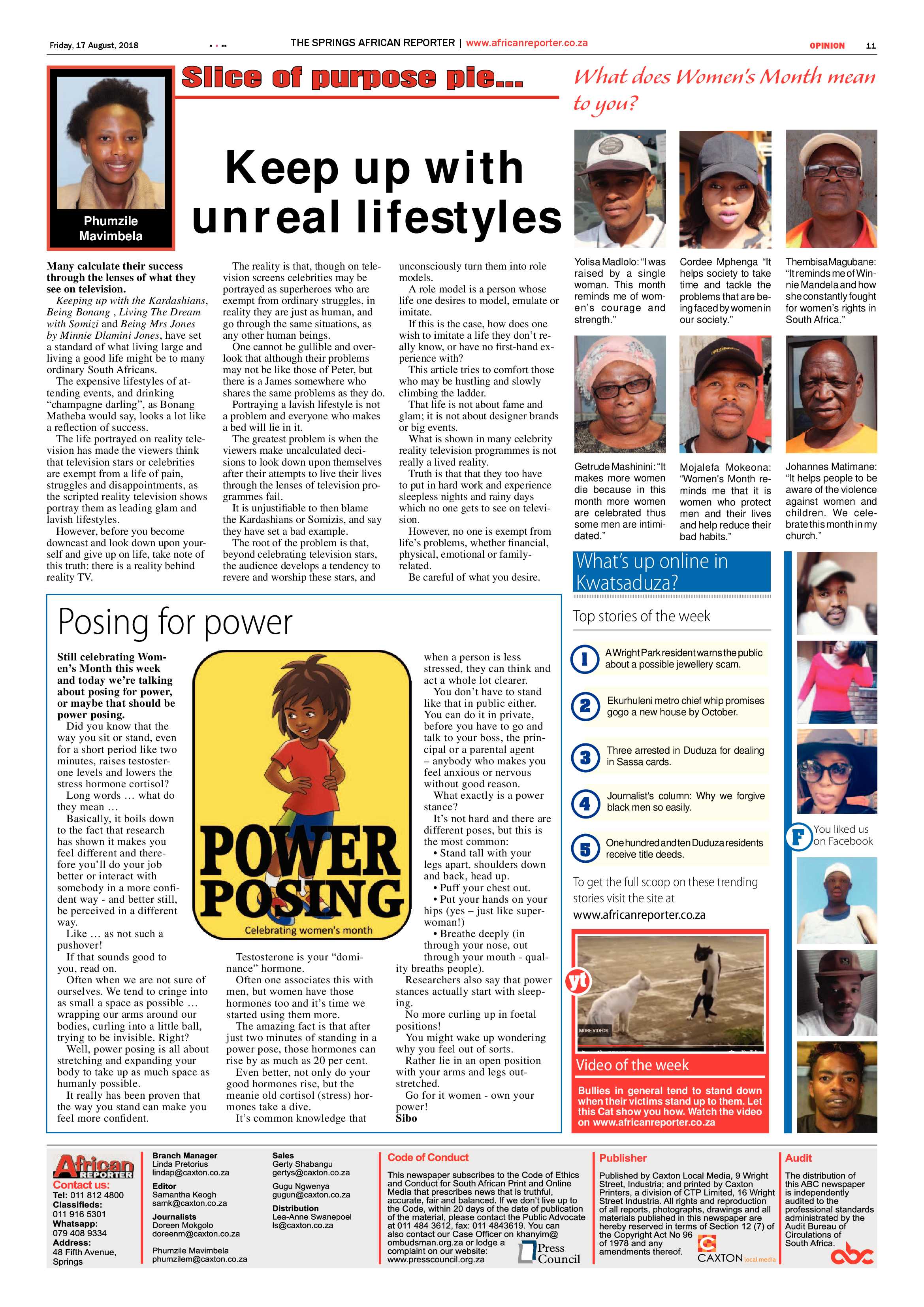 African Reporter 17 August 2018 page 11