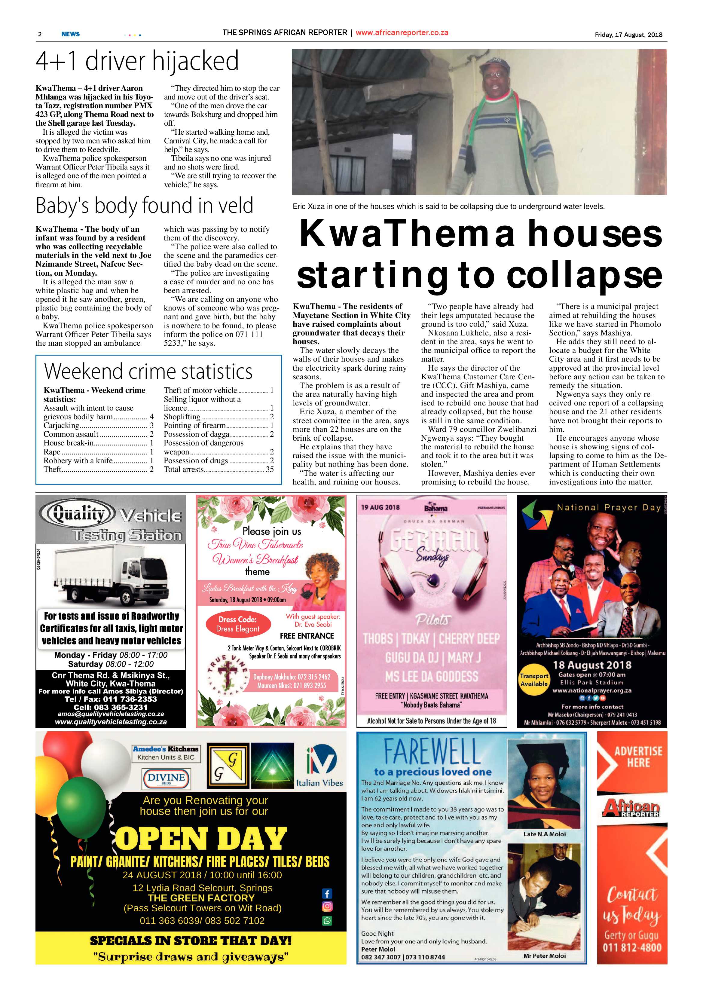 African Reporter 17 August 2018 page 2