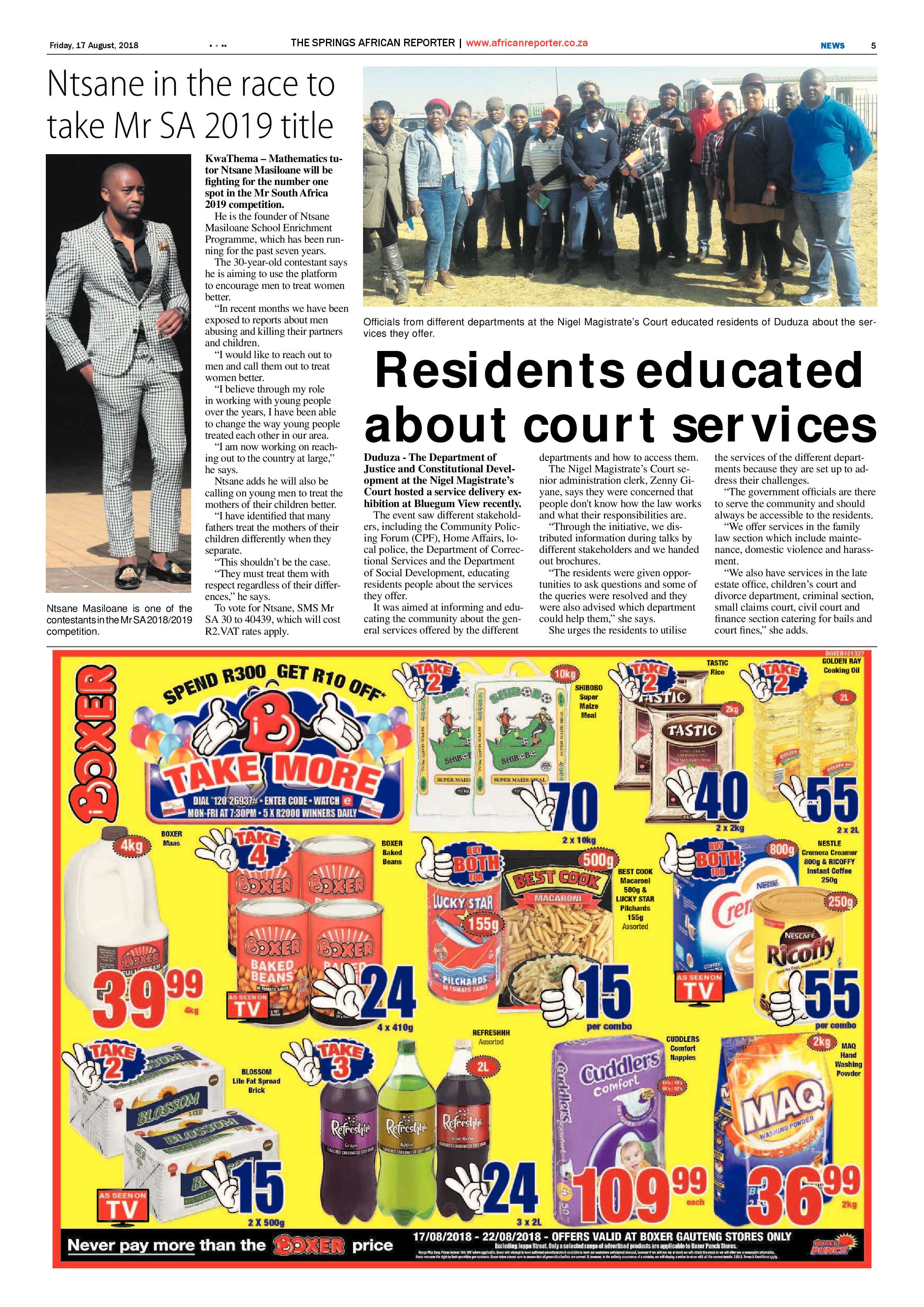 African Reporter 17 August 2018 page 5